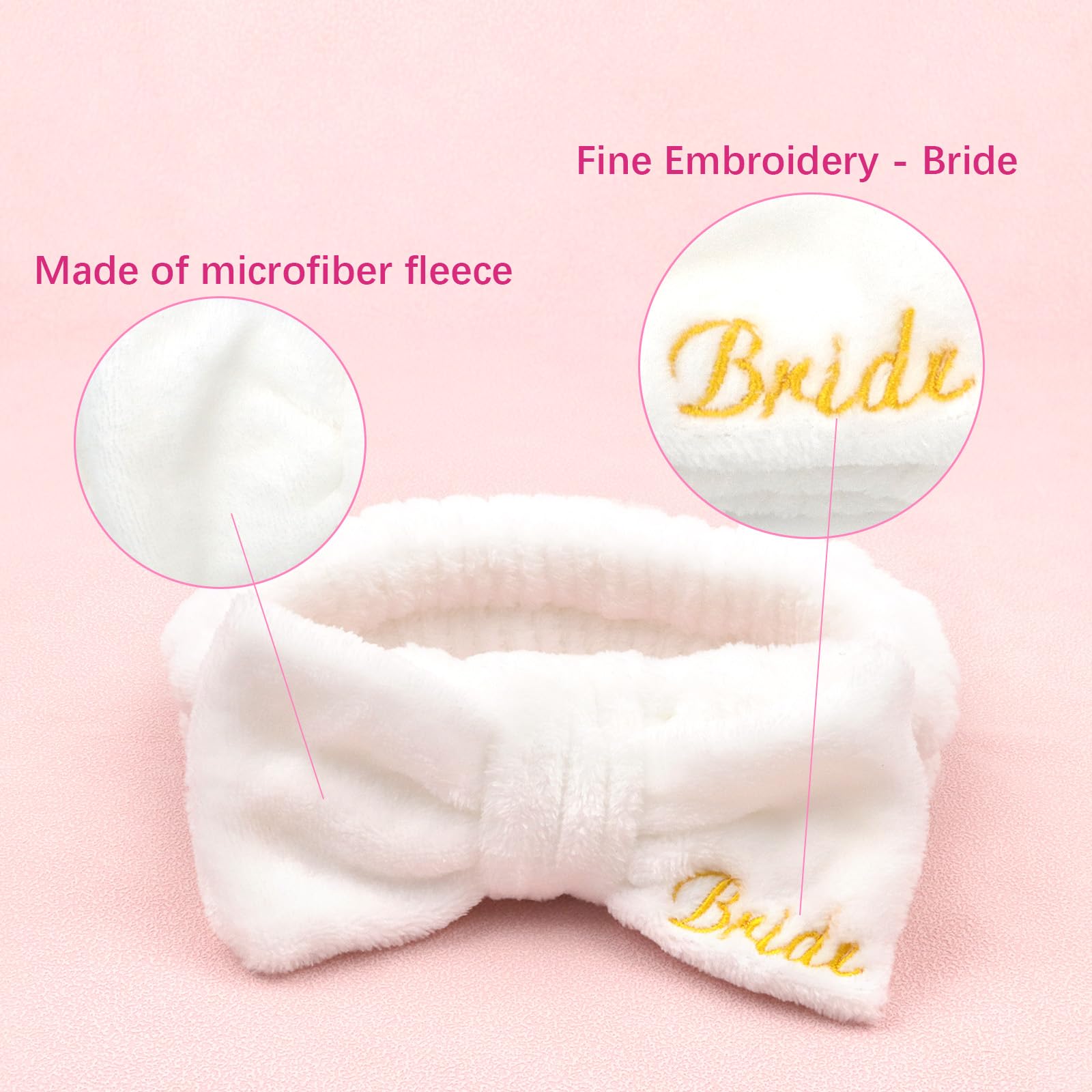 Cieher Bachelorette Party Headbands - 8 Pcs Spa Headbands For Bride, Bridesmaids, Face Wash, Skincare, Makeup, And More