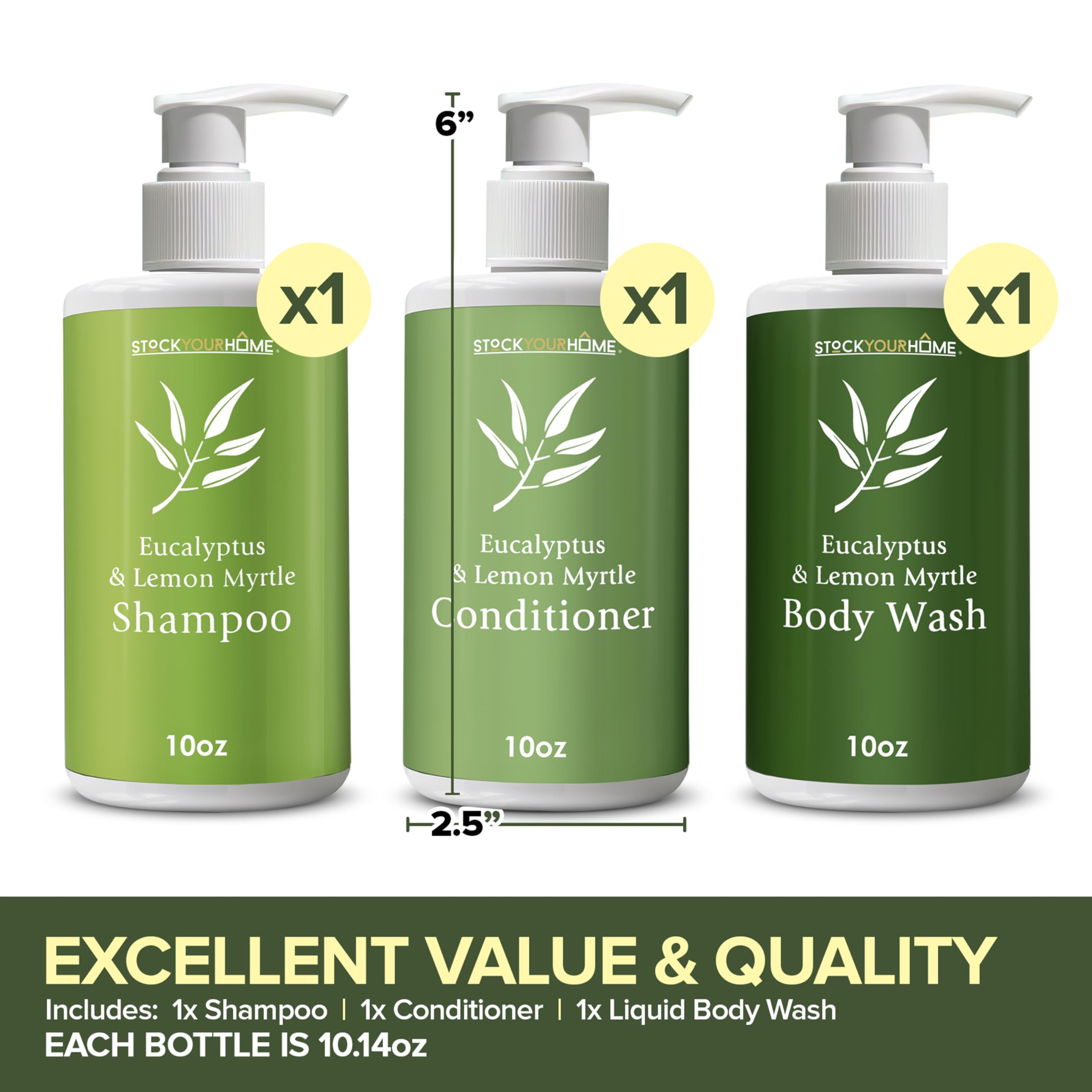 Shower Essentials Set For Men And Women, Includes 10 Oz Body Wash, Shampoo, And Conditioner, Hydrating & Nourishing Shampoo Cond