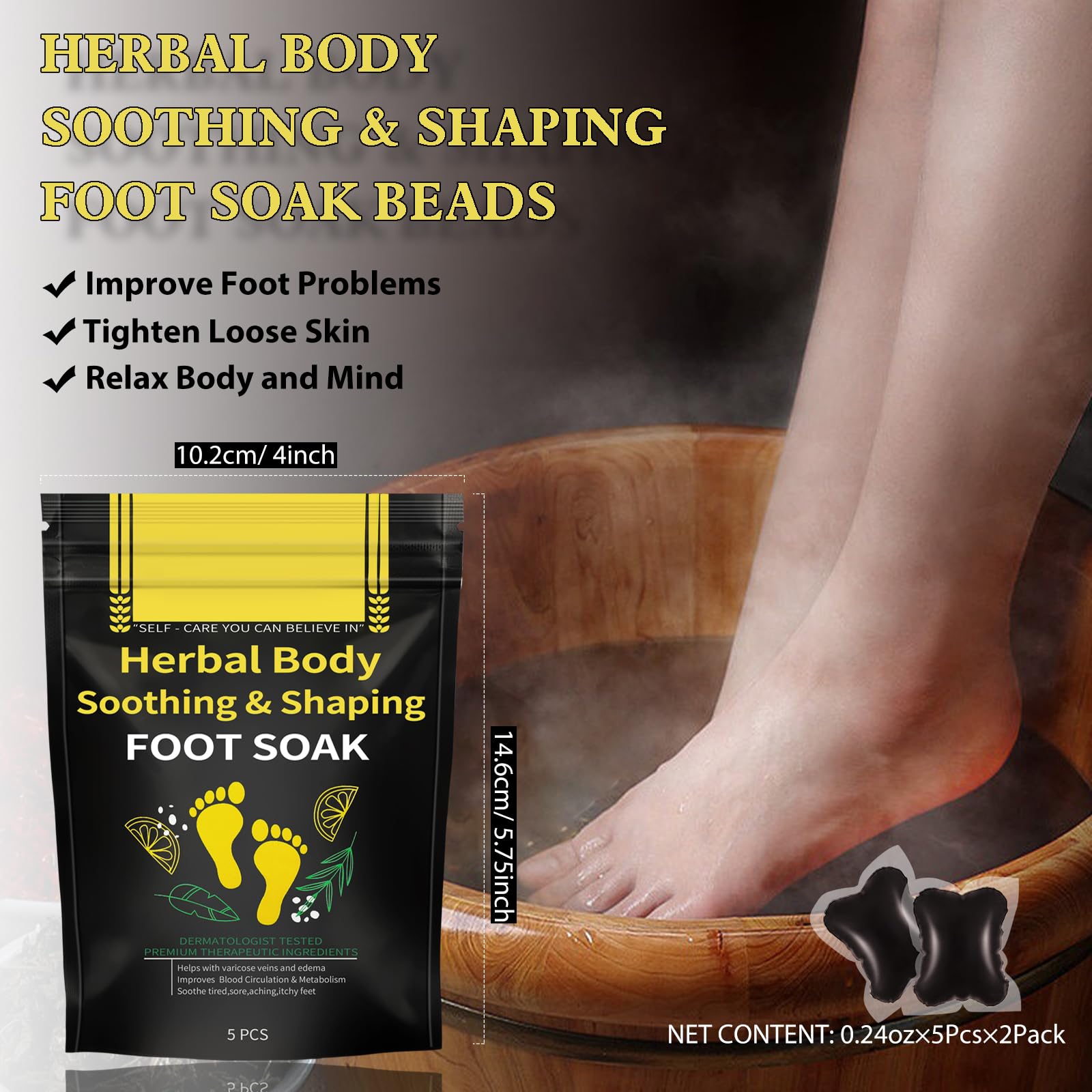10Pcs Herbal Body Detox Foot Soak Beads, Detox & Shaping Cleansing Foot Soak For Men And Women, Daily Rebody Body Detoxingherbs