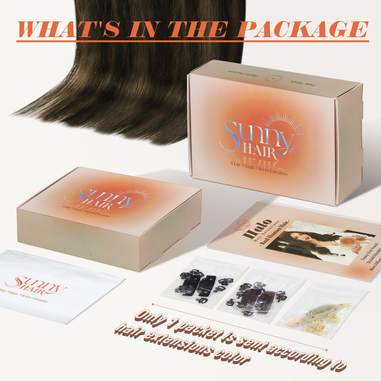 Sunny Wire Hair Extensions Real Human Hair Fish Line Human Hair Extensions Invisible Wire Extensions Darkest Brown Ombre Medium