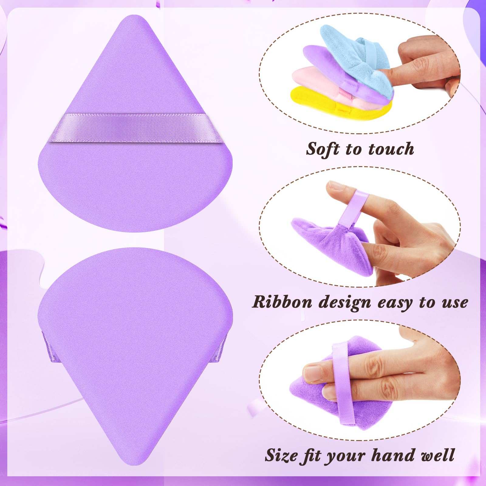 Skylety 120 Pieces Powder Puff Soft Triangle Makeup Puff Sponge Beauty Puff For Loose Powder Cosmetic Foundation Blender Dry Con