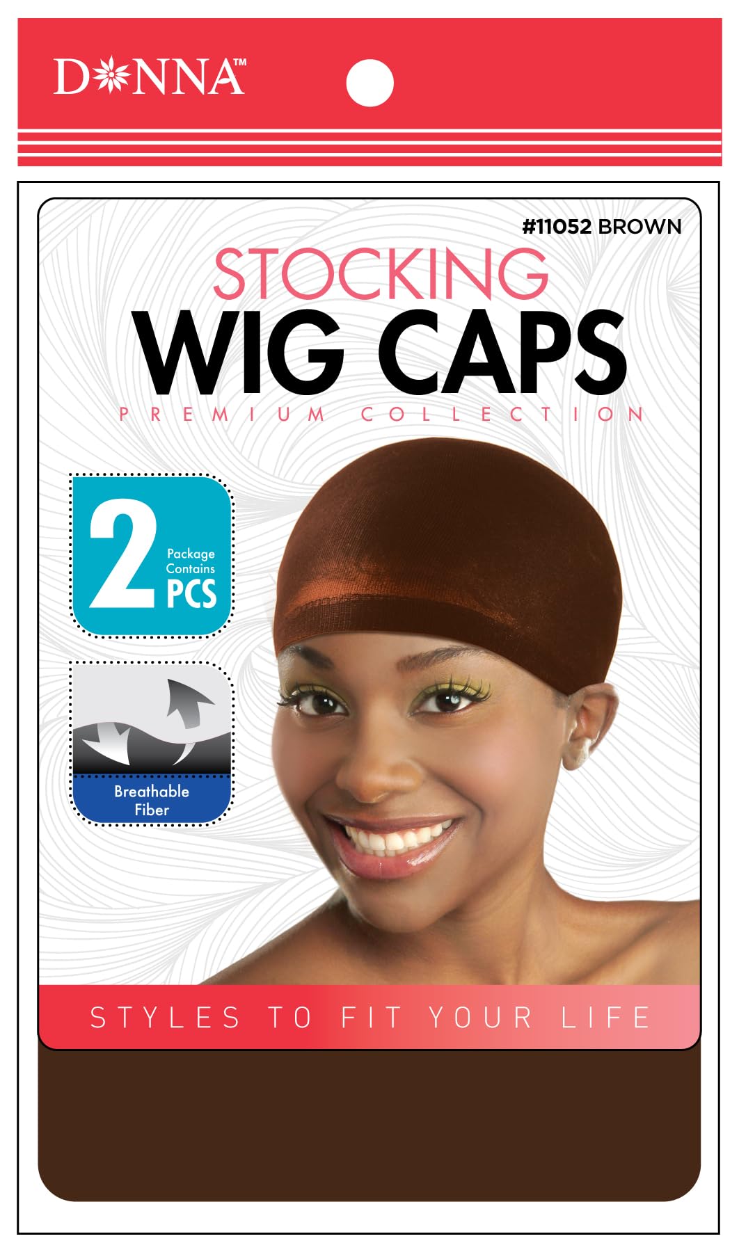 DONNA Stocking Wig Caps 2pcs Brown Wig Head Wig Caps for Women Hair Bonnet for Sleeping Hair Net