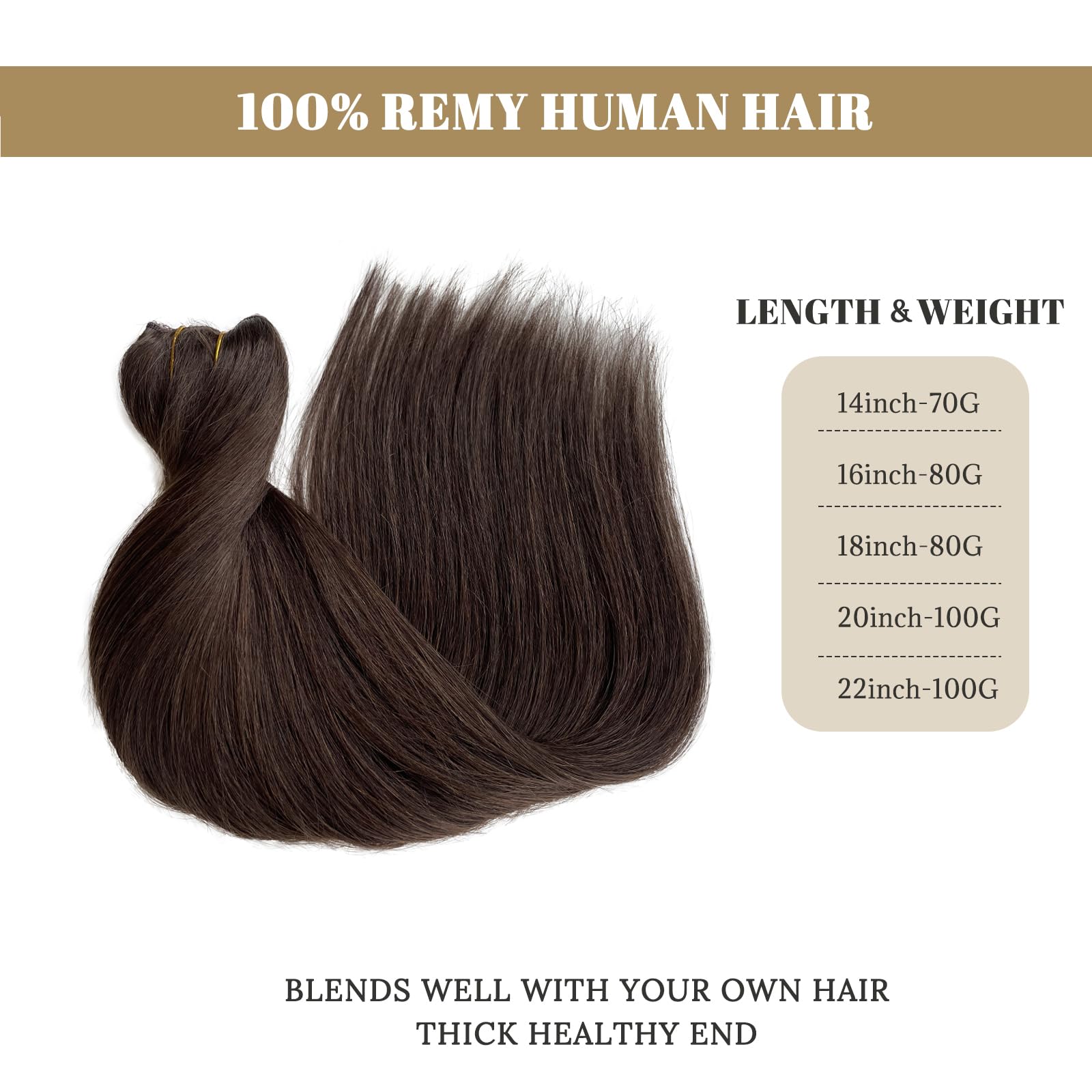 Halos Extensions Human Hair Dark Brown 20Inch 100G Silky Straight Invisible Wire Fish Line Remy Human Hair Halos Extensions Remy