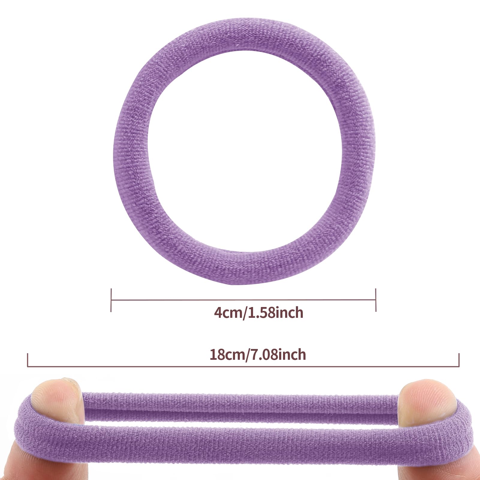 100 Pcs Thick Seamless Hair Ties, Ponytail Holders Hair Accessories No Damage for Thick Hair (Candy Colors)