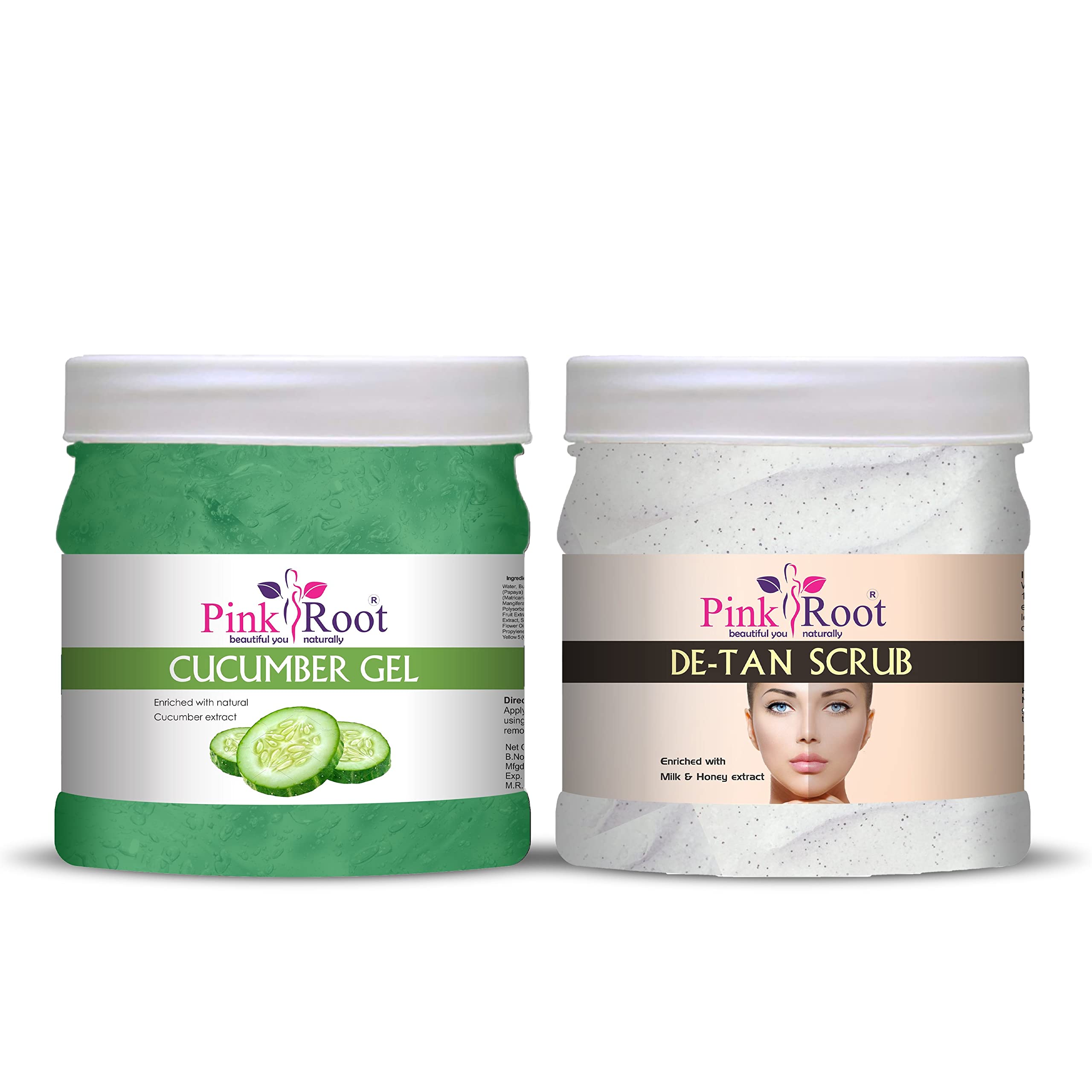 Pink Root Cucumber Gel 500Gm With De-Tan Scrub 500Gm