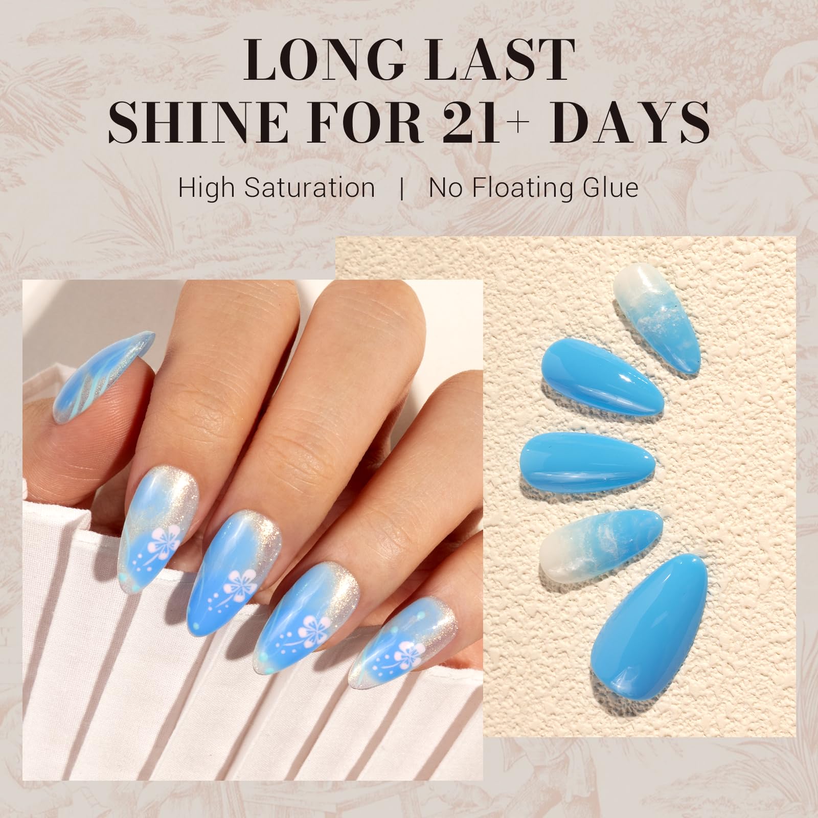 Melodysusie Light Blue Gel Nail Polish,0.5Fl Oz Ocean Blue Nails Soak Off Uv Led Baby Blue Gel Polish Gift For Women Nail Art Ma