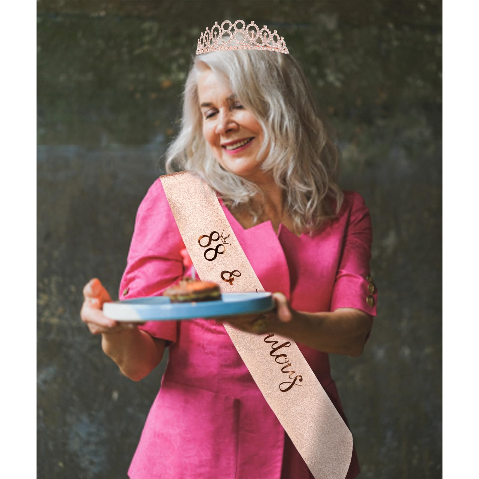 Cieher 88Th Birthday Crown + 88Th Birthday Sash + Pearl Pin Set, 88 & Fabulous Birthday Sash, 88 Birthday Tiara, 88Th Birthday D