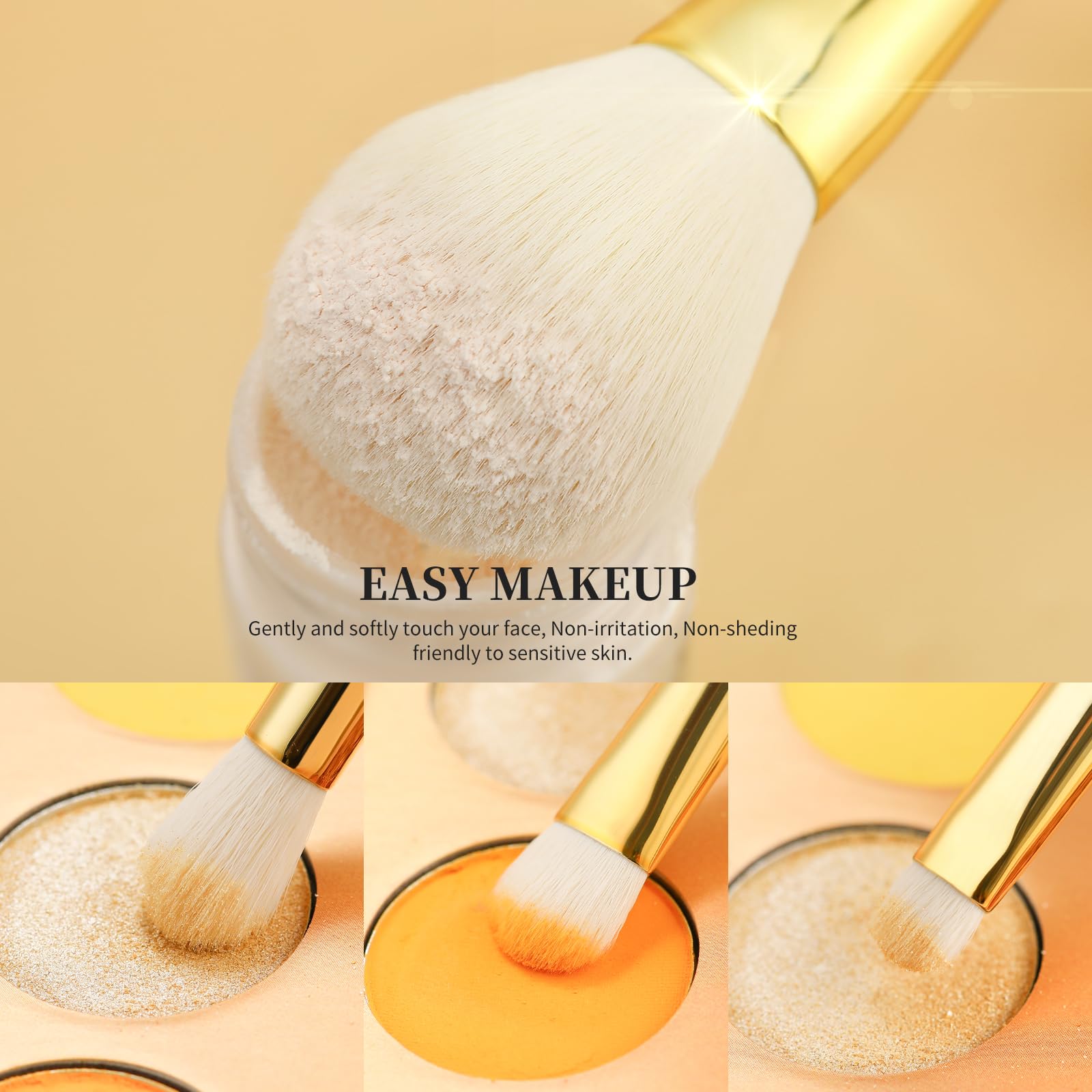 Ducare Makeup Brushes 15Pcs Makeup Brush Set With Holder Premium Synthetic Powder Foundation Contour Blush Concealer Eye Shadow