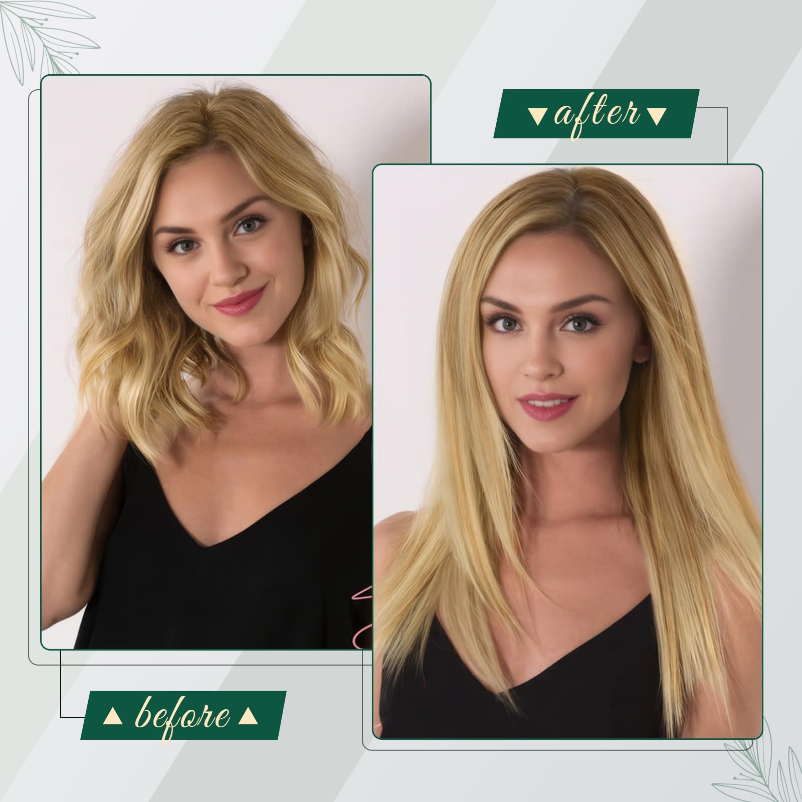 RUNATURE Blonde Genius Weft Hair Extensions Human Hair Straight Weft Human Hair Extensions 14 Inch 100g Golden Blonde Mix Platin