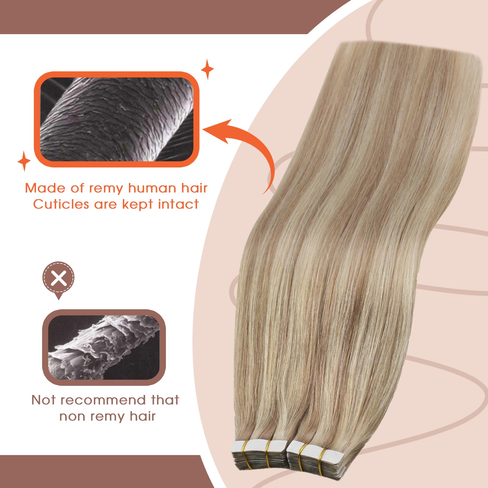Sunny Hair Tape In Hair Extensions Human Hair Ash Blonde Highlights Tape In Hair Extensions Ash Blonde Mix Blonde Hair Extension
