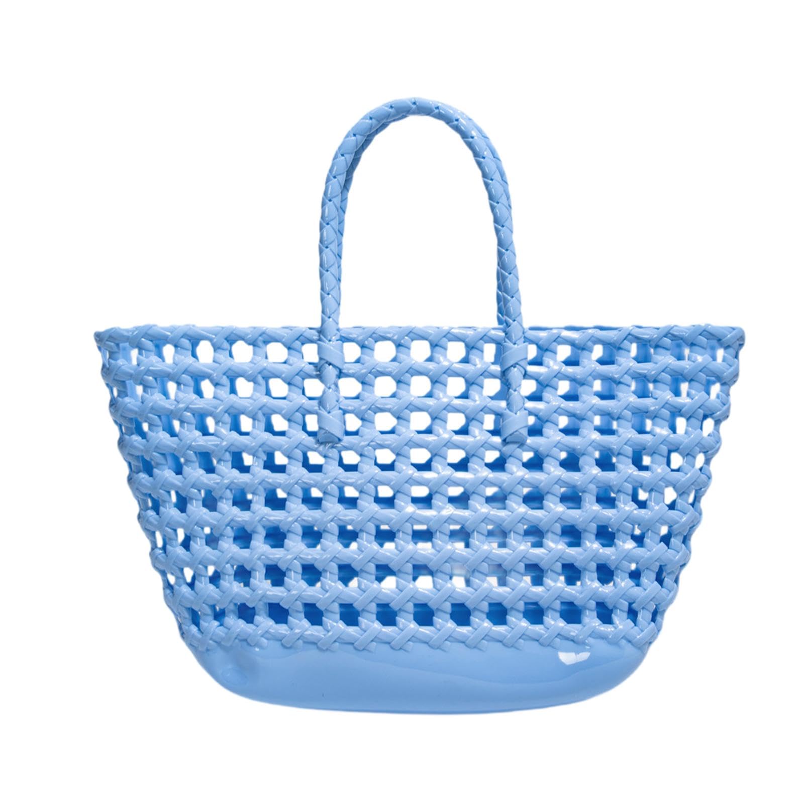 Bnf Womens Woven Tote Bag Lightweight Summer Beach Handbag For Vacation Shopping Light Blue|1 Women Woven Hand|WomenS Handbags 