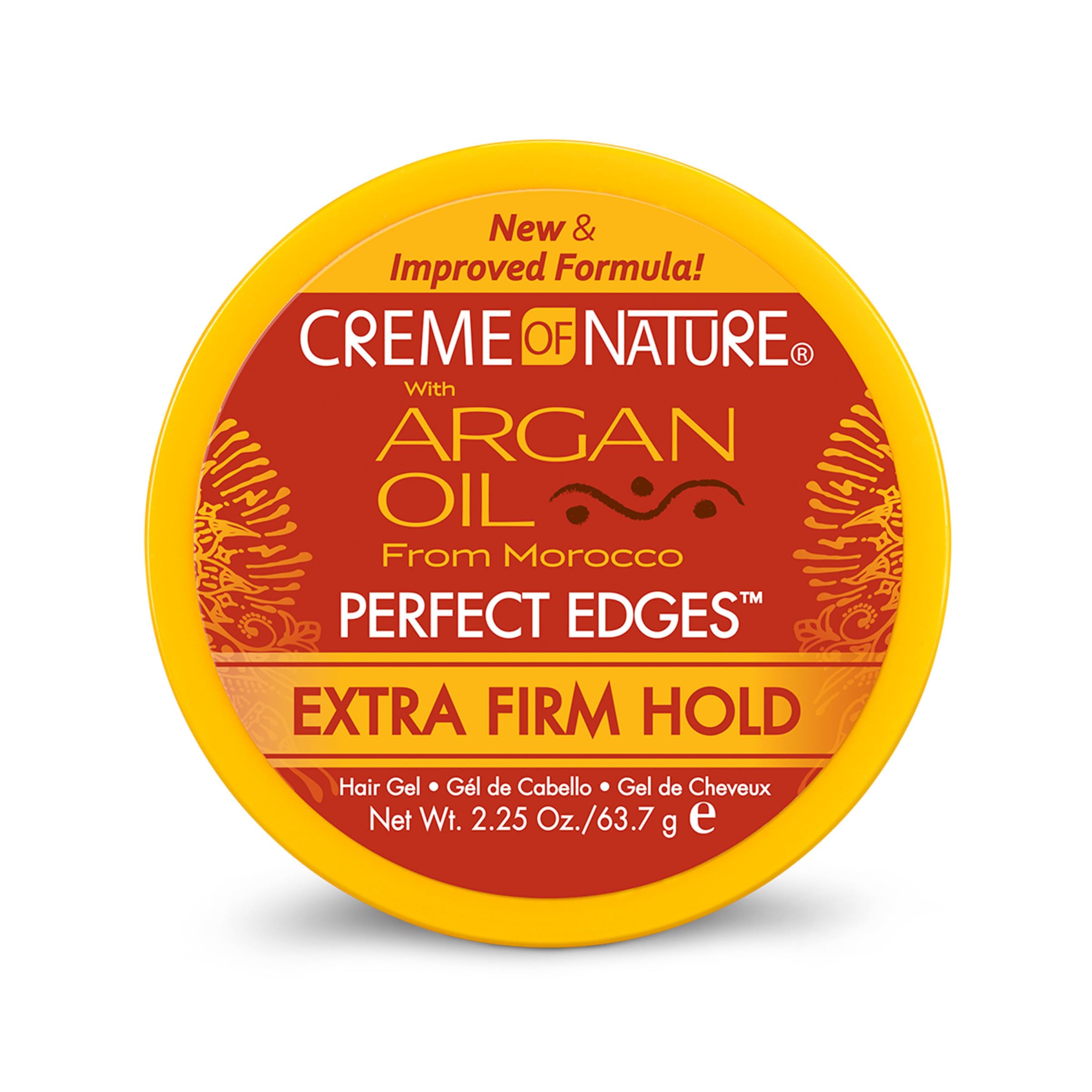 Creme of Nature with Argan Oil From Morocco Perfect Edges Hair Gel, 24 Hour Hold with Moisture and Exotic Shine, Extra Firm Hold
