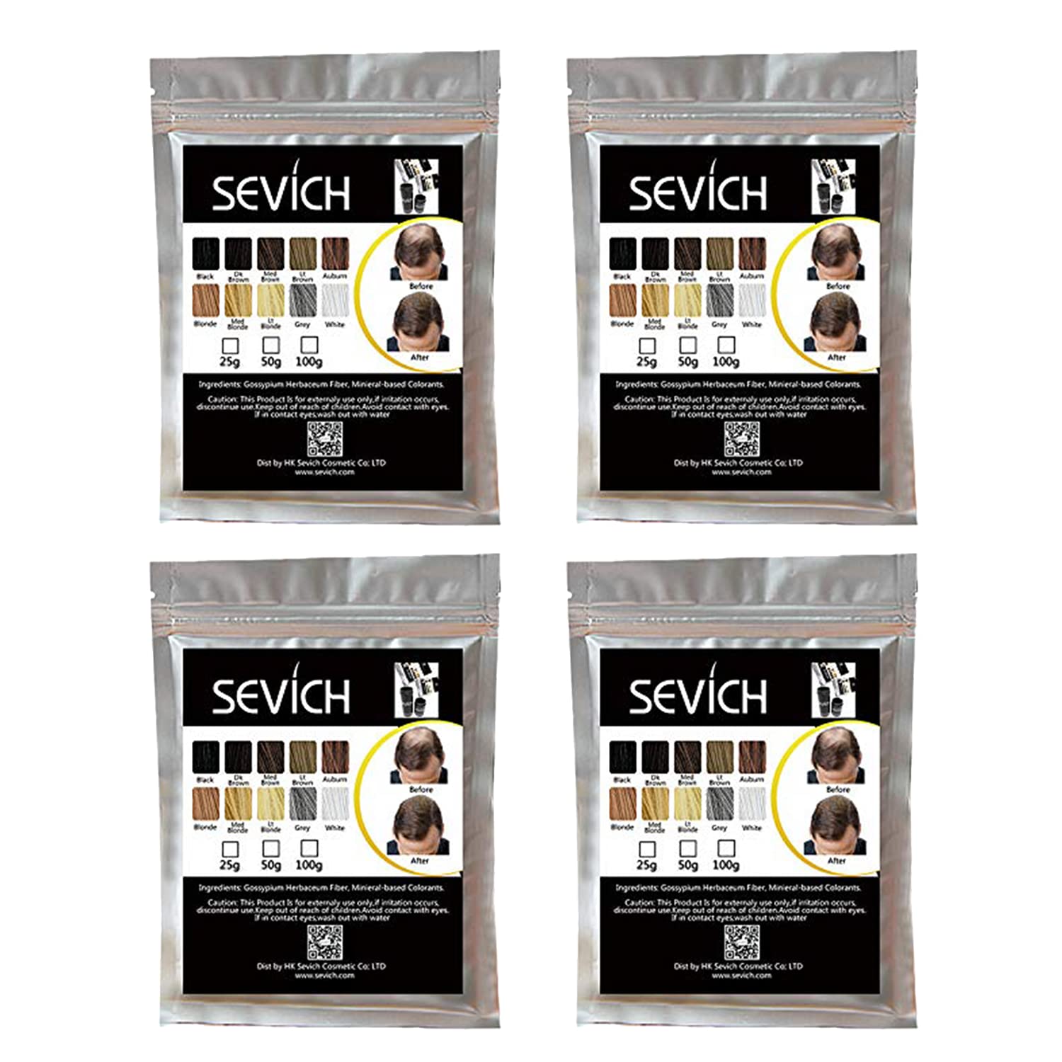 Sevich Hair Building Fiber Refill Bag (Black), Powder Based Fibers | Natural Hair Thickening Fibre For Thin Hair Men & Women | C