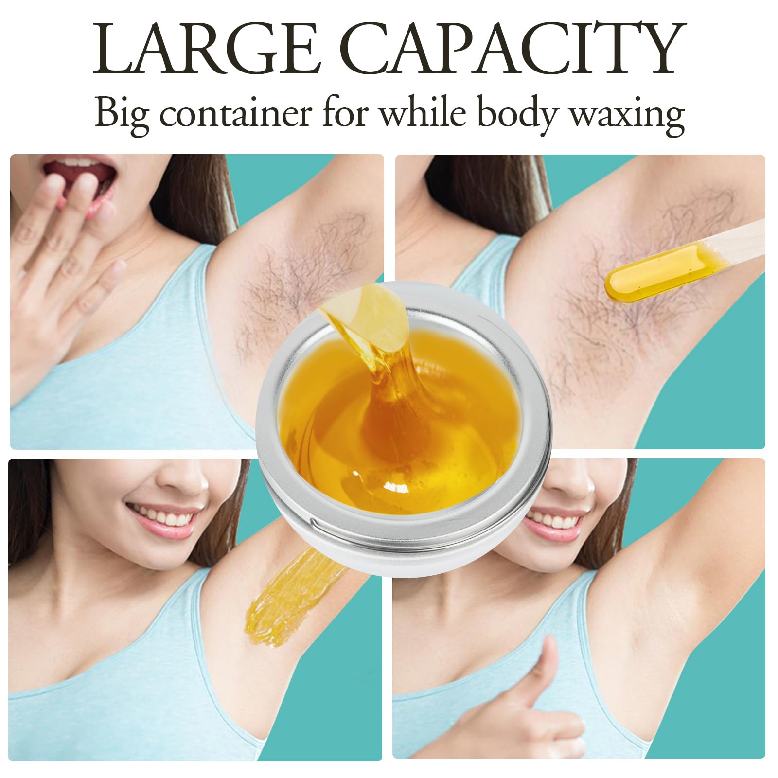 Single Wax Warmer Professional Electric Wax Heater For Hair Removal- Wax Pot With 50Pcs Wax Sticks Heat Up Quickly & Fahrenheit