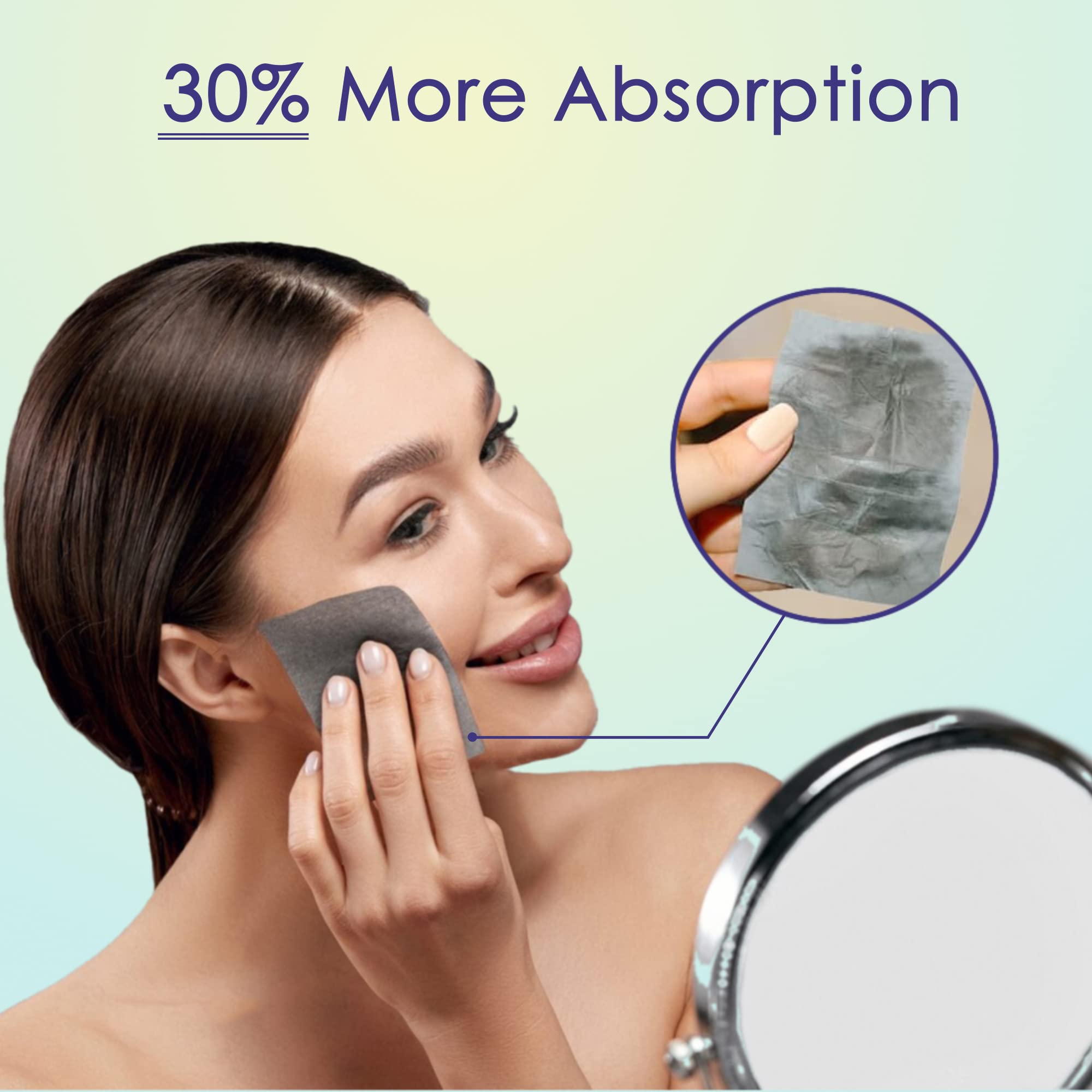 Natural Oil Blotting Sheets For Face - 1Pack 105 Sheets, Blotting Papers For Face, Oil Absorbing Sheets For Face, Skincare & Mak