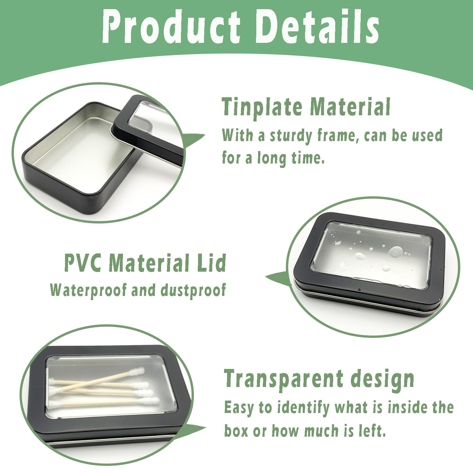 MatFirsmo Cotton Swab Holder for Travel, 2 Pcs Portable Small Dental Floss Holder Empty Metal Cotton Ball Holder, Travel Floss P