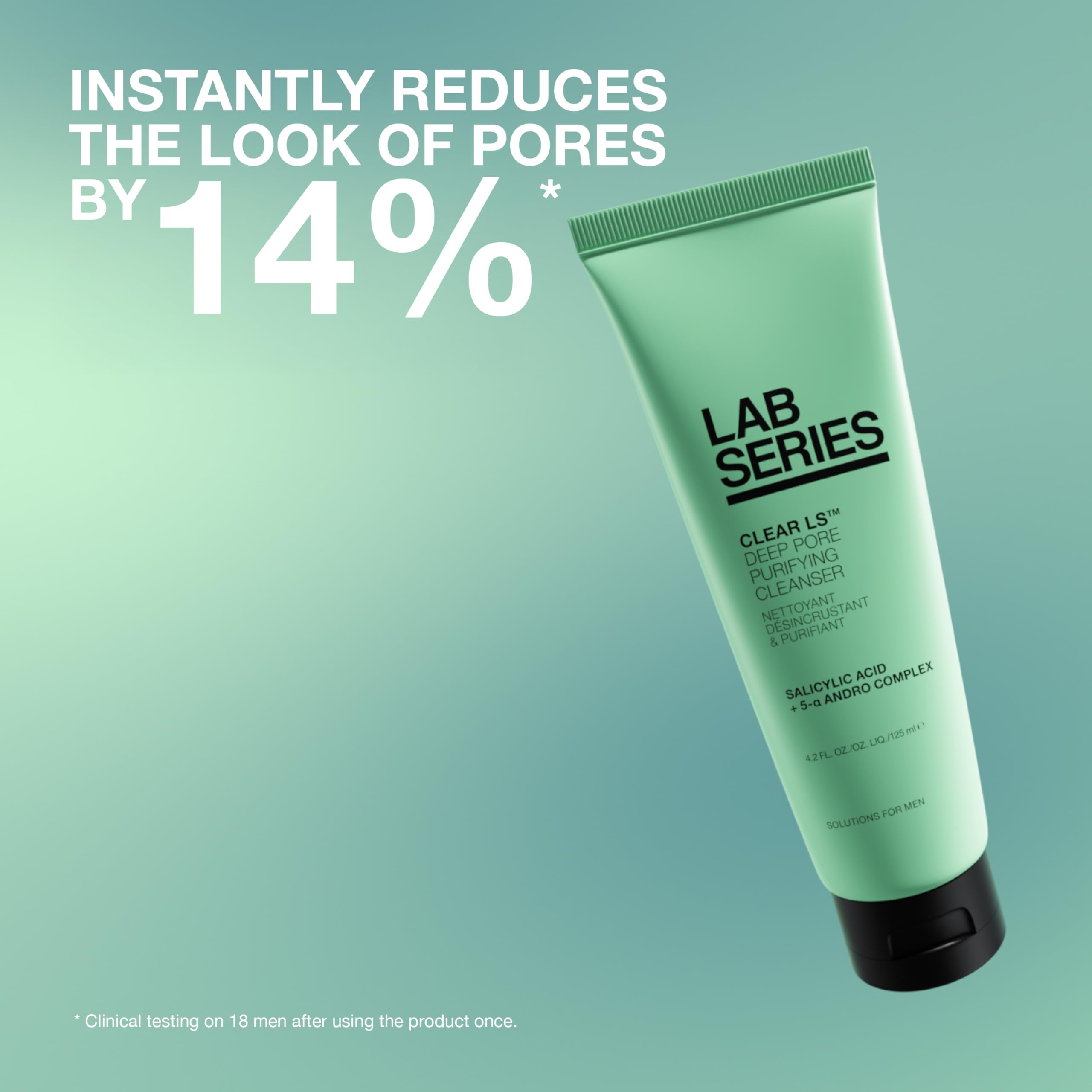 Lab Series Clear LS Deep Pore Purifying Face Wash with Salicylic Acid | Men's Cleanser Suitable for Acne Prone Skin