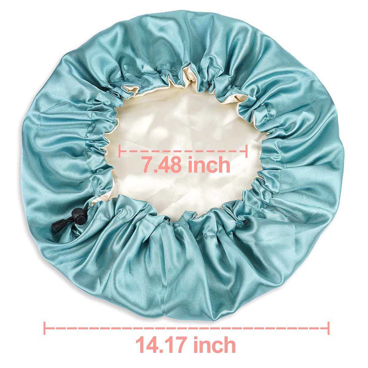 CHORHA Satin Sleep Cap,Double-Sided Adjustable Sleep Bonnet,Bonnet Cap for Sleep Green