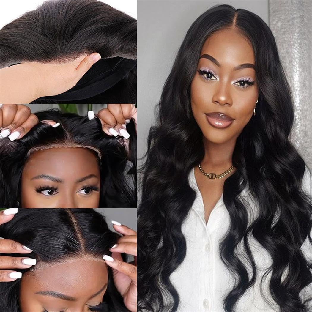 6X4 Glueless Wigs Human Hair Pre Plucked Pre Cut With Baby Hair 28 Inch Body Wave Hd Lace Frontal Wig Human Hair Pre Plucked 180
