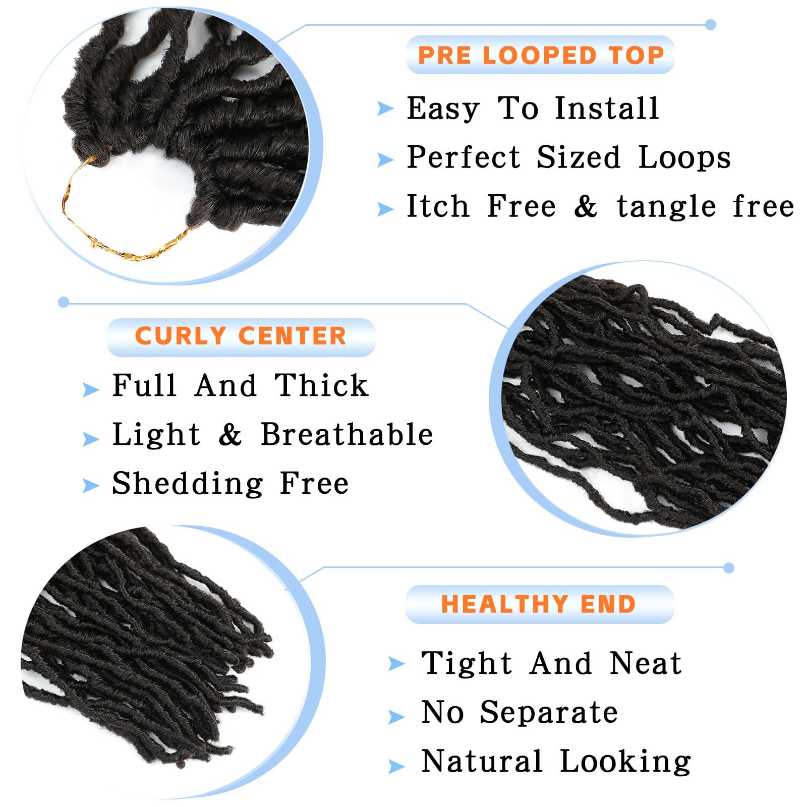Faux Locs 26 Inch 7 Packs Soft Locs Crochet Hair Pre Looped Faux Locs Crochet Hair Curly Butterfly Hair Extensions For Women(4#,