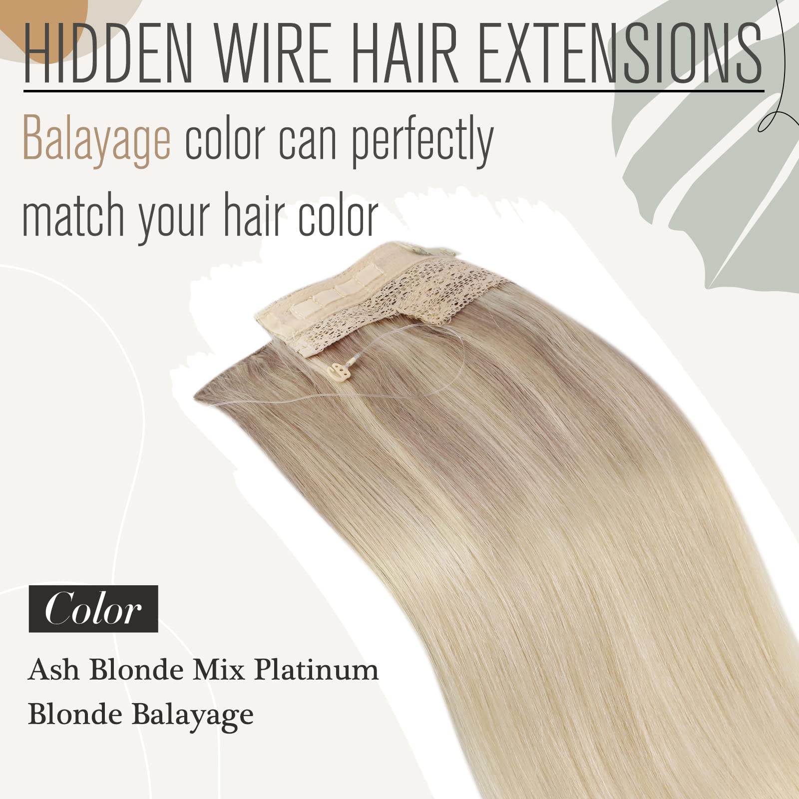 Sunny Wire Hair Extensions Human Hair Ash Blonde With Light Blonde Ombre Platinum Blonde Wire Extensions Real Human Hair Ombre H