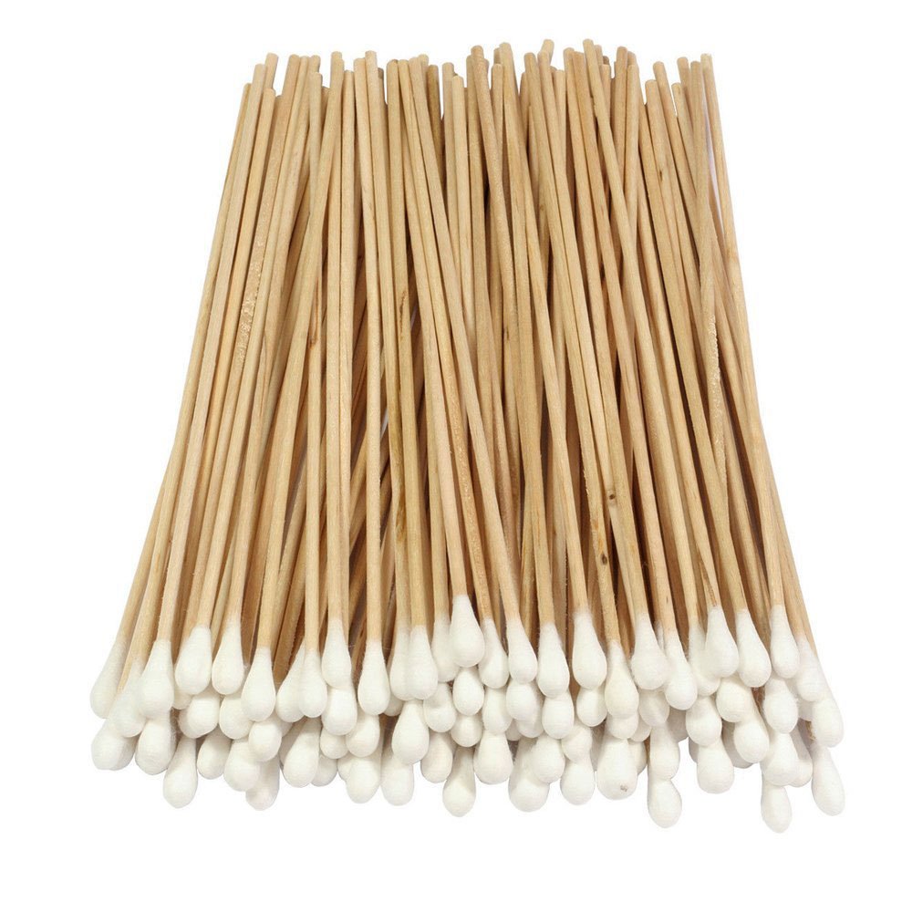 200 Pcs Cotton Swab Applicator Q-Tip Swabs 6'' Extra Long Wood Makeup Application