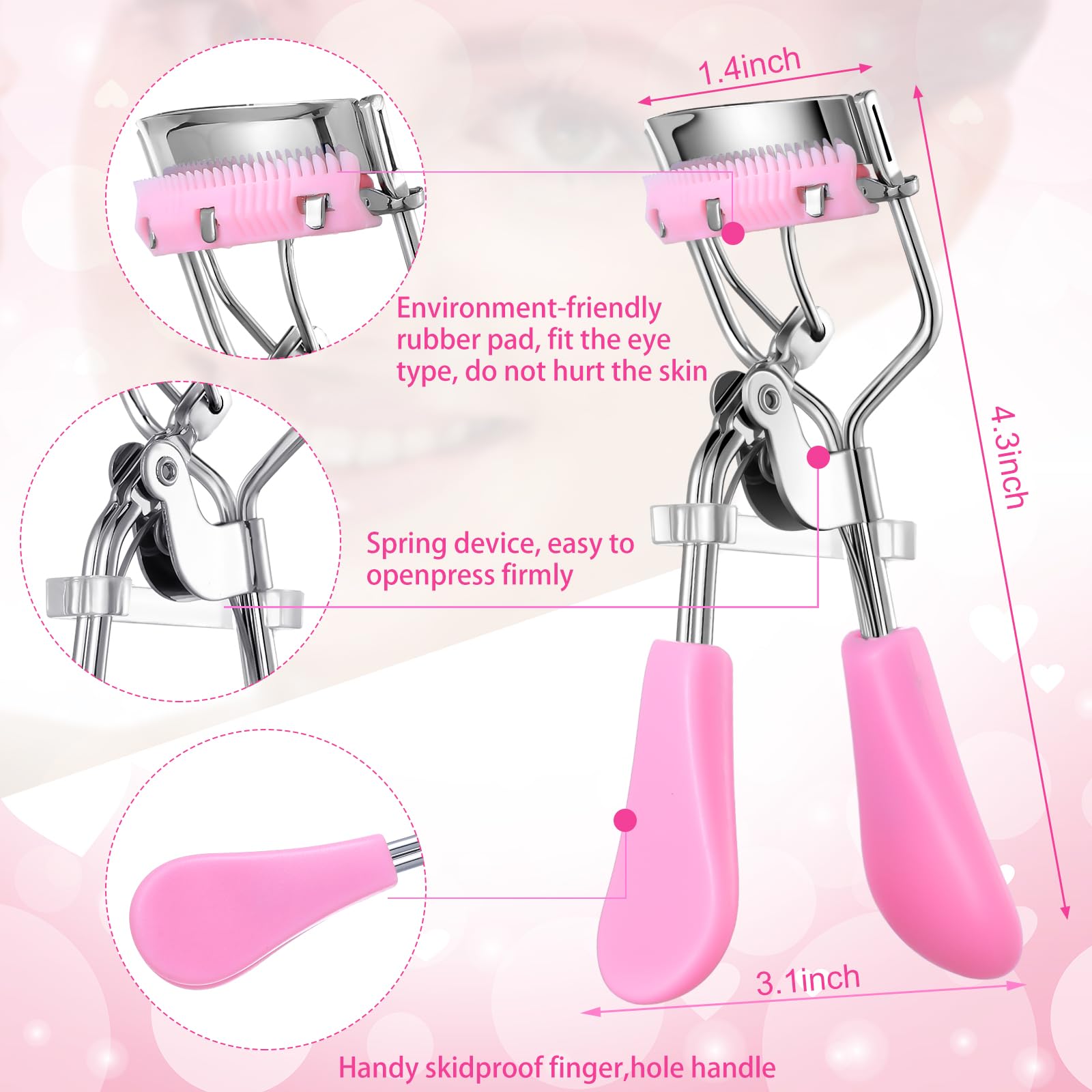 17 Pcs Eyelash Curlers Kit Lash Curler Eyelash Comb Seperator Eyelash Extension Tweezers Eyebrow Brush Scissors False Eyelashes