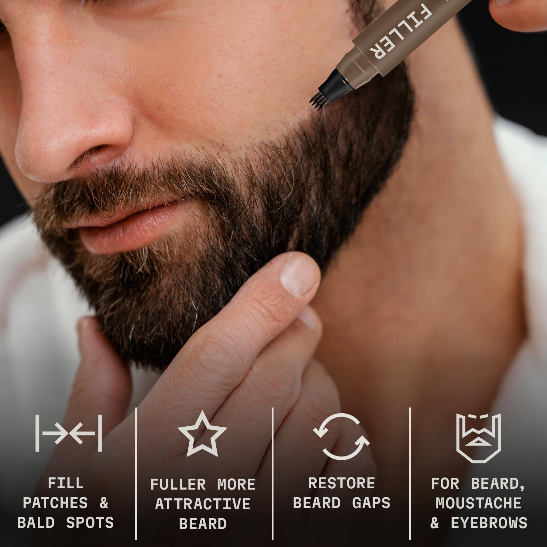 Striking Viking 2 Pack Beard Pencil Filler For Men, Grey Brown (Grey) - Contour, Fill, & Define Your Beard With 3Rd Generation L