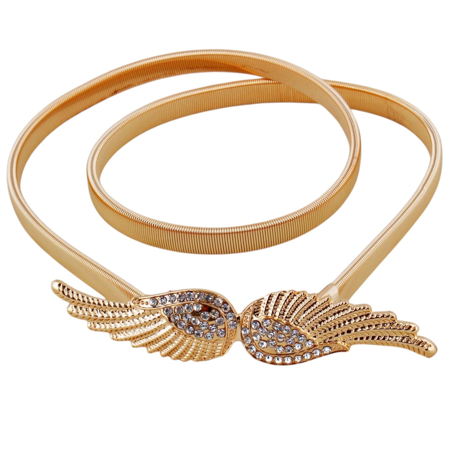 Lucky Jewellery Designer Golden Color Alloy Waist Belt For Women & Girls (594Els442Lct)