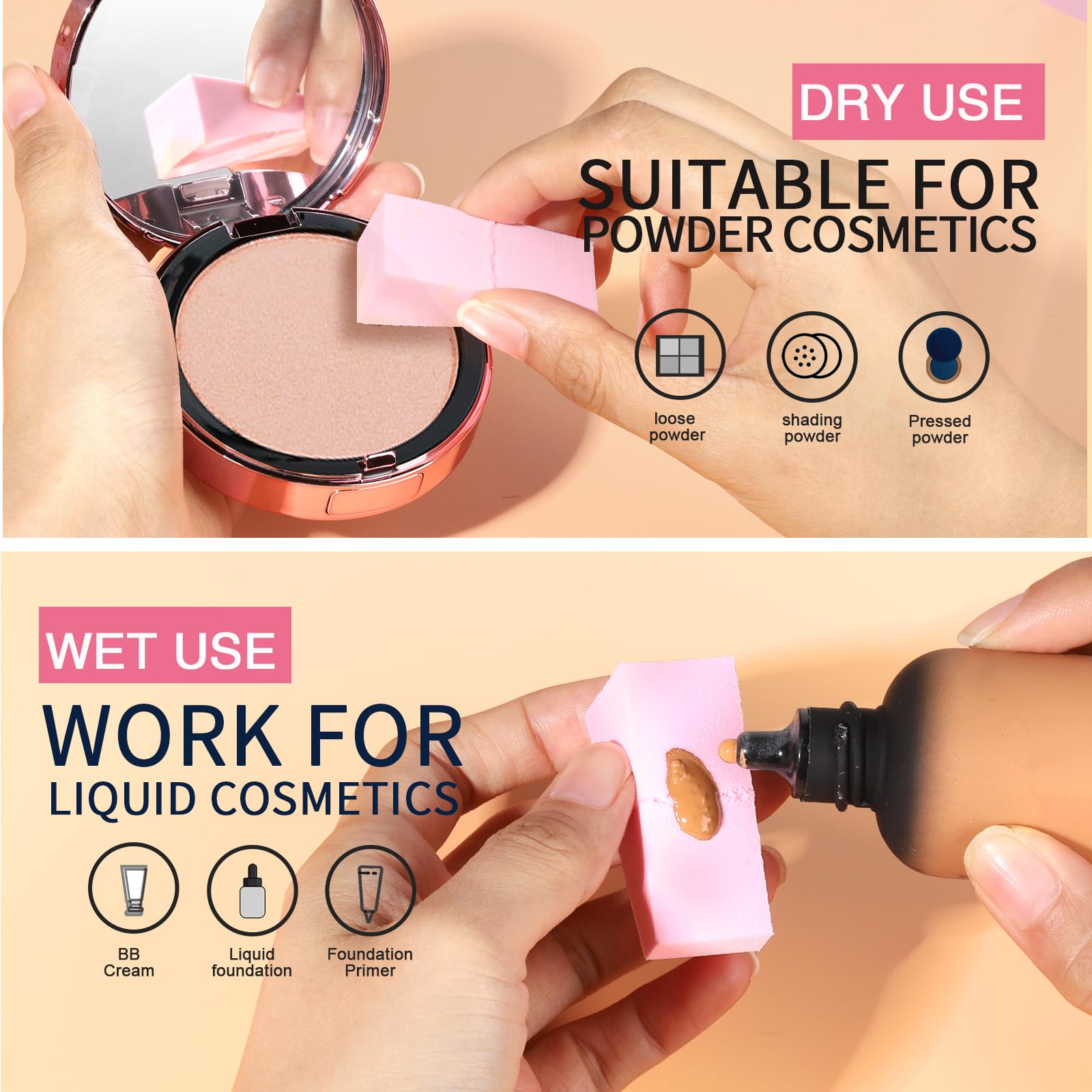 48 Pieces Makeup Sponge Blender For Face Curve Blending, Teenitor Latex Free, Small Wedge Shaped Smooth Apply Beauty Sponge Appl