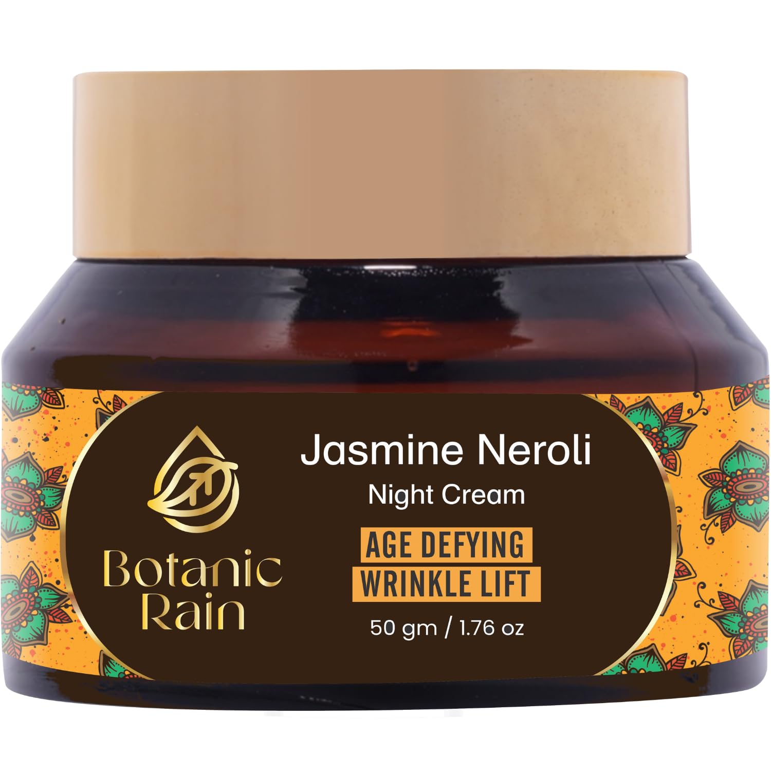 Botanic Rain Organic Night Cream For Women Anti Aging With Jasmine Neroli, Natural Night Moisturizer, Night Cream For Face, Ayur