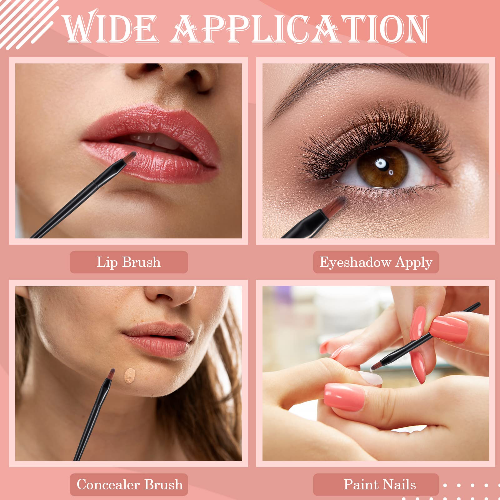 Yaomiao 120 Pcs Disposable Lip Brushes Small Lip Applicators Bulk Disposable Multifunctional Lip Brush For Lipstick Brush Makeup