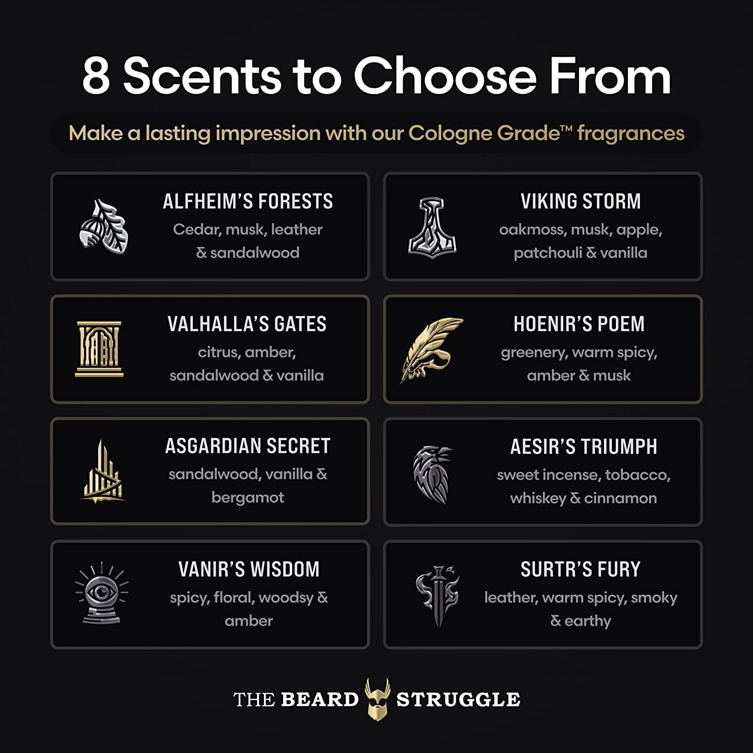 The Beard Struggle Beard Growth Kit For Men Includes Beard Balm, Beard Oil, Beard Wash, & Beard Conditioner - Gold Collection -