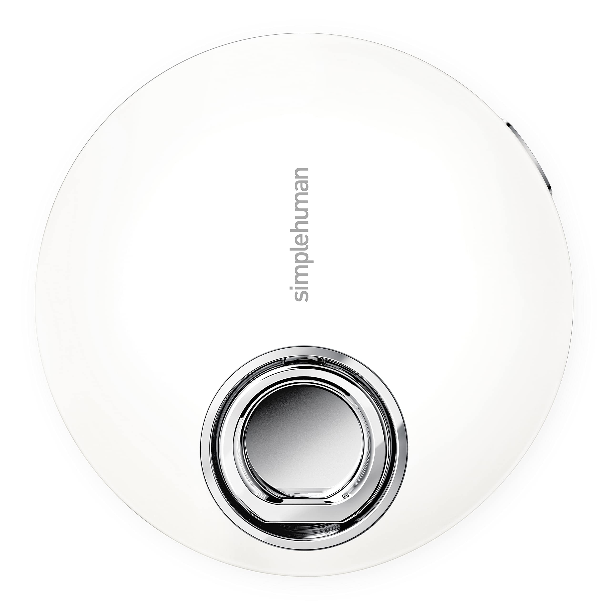 simplehuman Sensor Mirror - Lighted Compact Makeup Magnifying Mirror, 4.1" Round, Travel Size, White Stainless Steel, Model ST3042