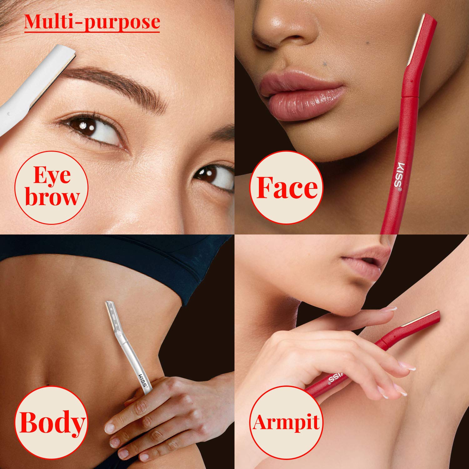 Kiss New York Eyebrow Multi Shaper Eyebrow Trimmer Dermaplanning Tool 5Pcs