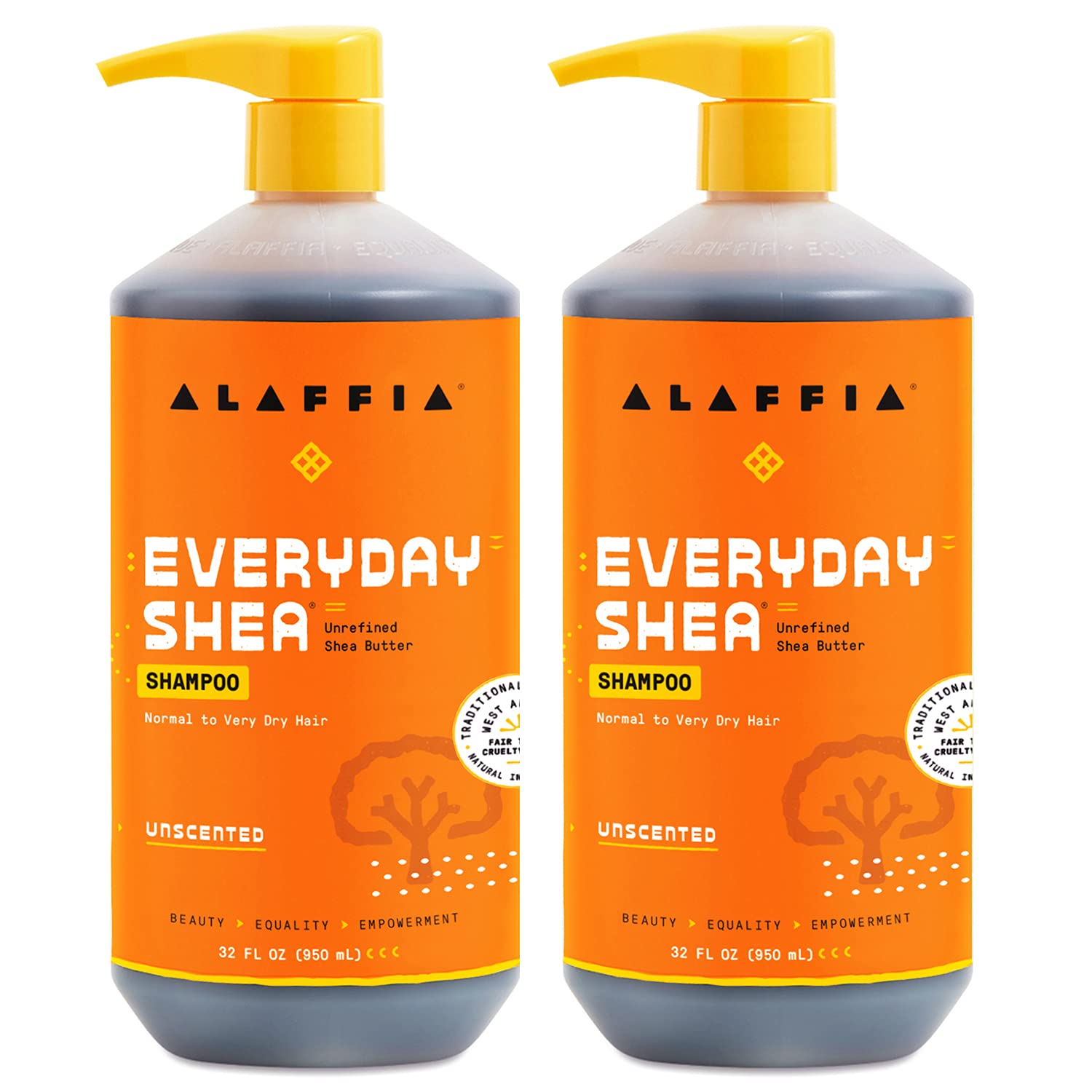 Alaffia EveryDay Shea Shampoo, Gentle Cleansing Shampoo for Normal to Dry Hair, Made with Fair Trade Unrefined Shea Butter, No P