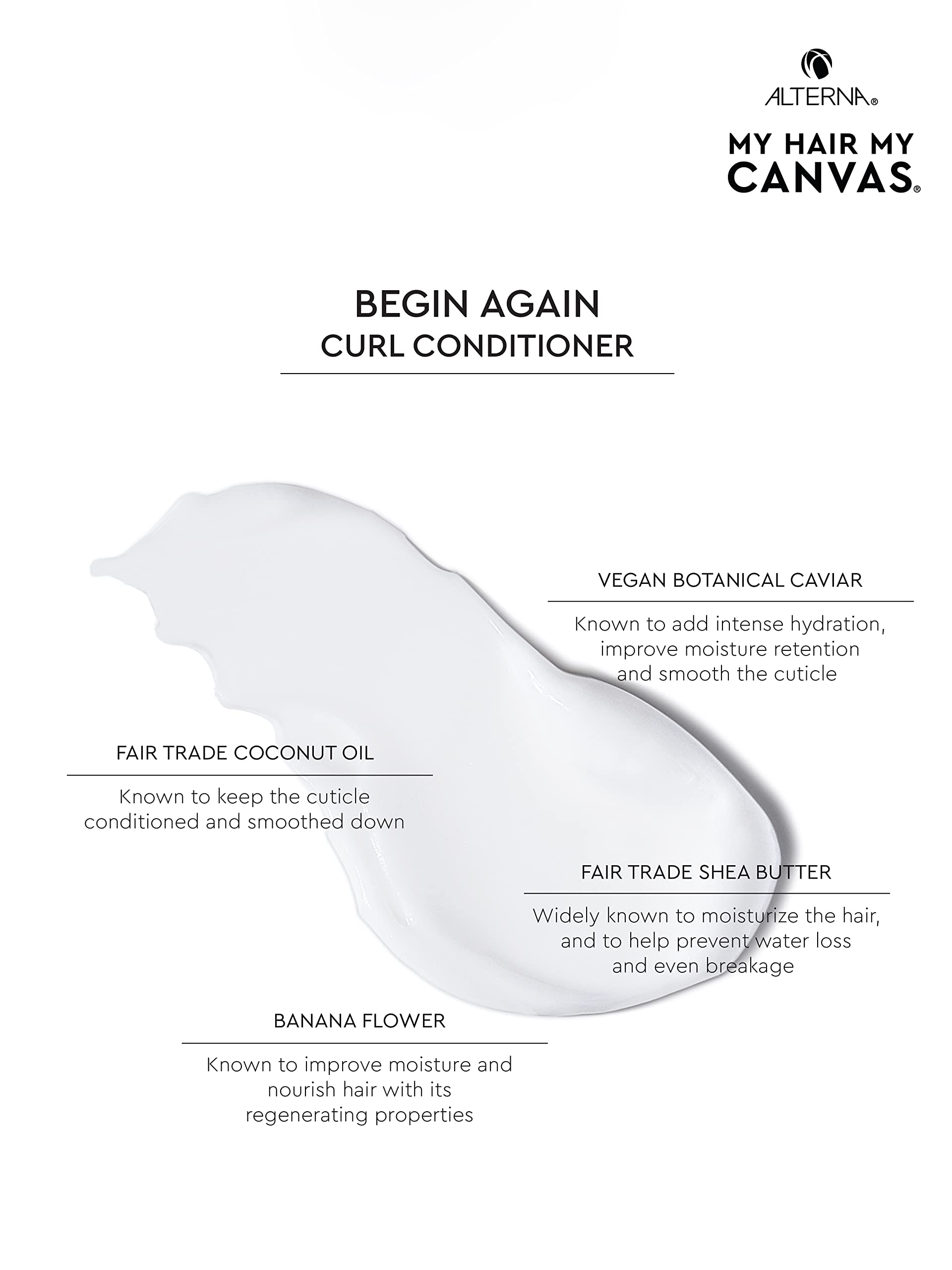My Hair. My Canvas. Begin Again Vegan Curl Enhancing Conditioner for Curly, Wavy, and Coily Hair, 33 oz