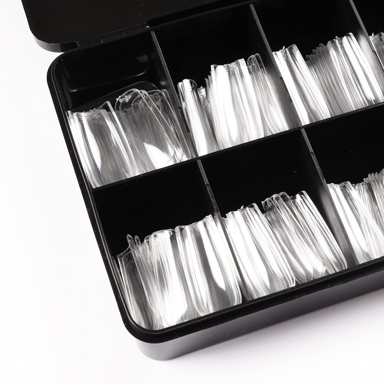 Wellquinn Square Nail Tips Full Cover, Long Clear Professional Acrylic Tips, Long Lasting Utra-Hard False Nails Press On Nails F