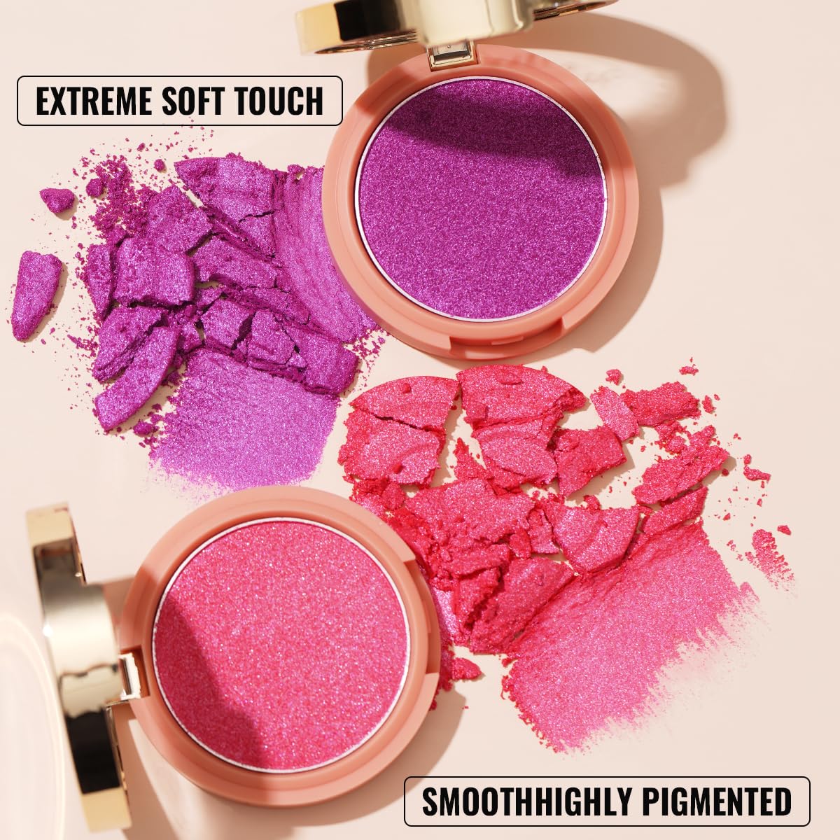 Oulac Luminisers Powdery Blusher For Cheeks Face Glow,Brighten Skin As Highlighter Makeup, Shimmer Blusher,Buildable And Vegan C