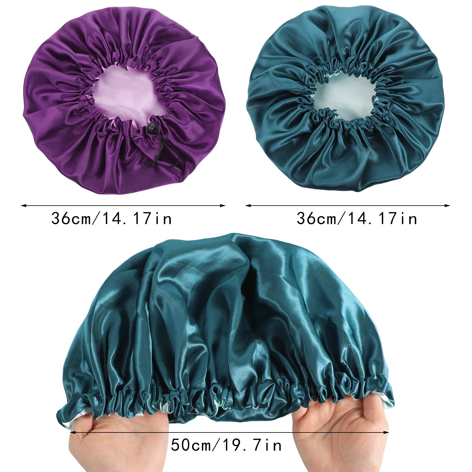 2 Pack Satin Bonnet Silk Bonnet For Sleeping, Adjustable Double Layer Satin Bonnet For Natural And Curly Hair Silk Cap Hair Bonn