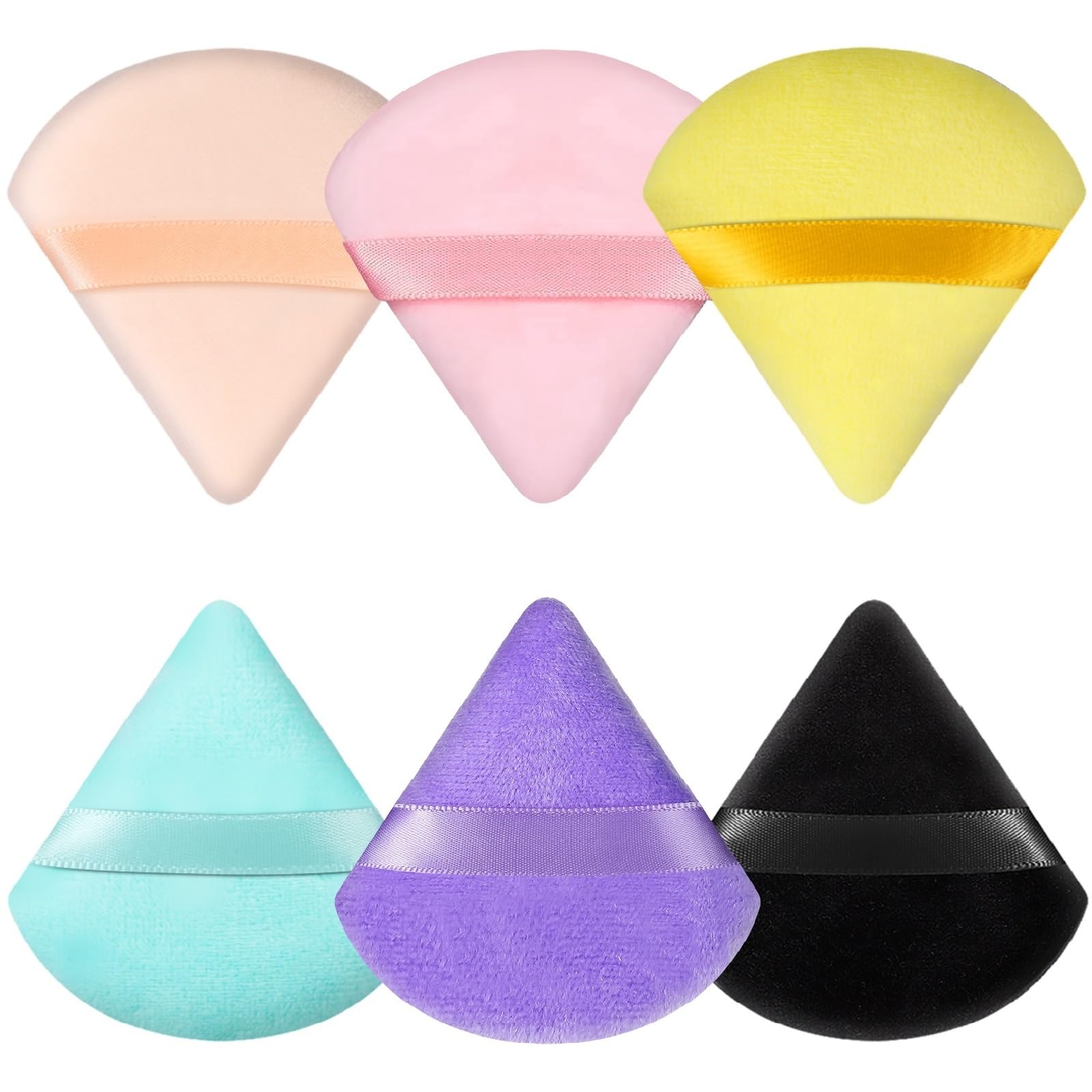 Pimoys 6 Pieces Powder Puff Soft Makeup Sponge Triangle Make Puff for Face Powder Cosmetic Foundation Sponge Beauty Makeup Tool,