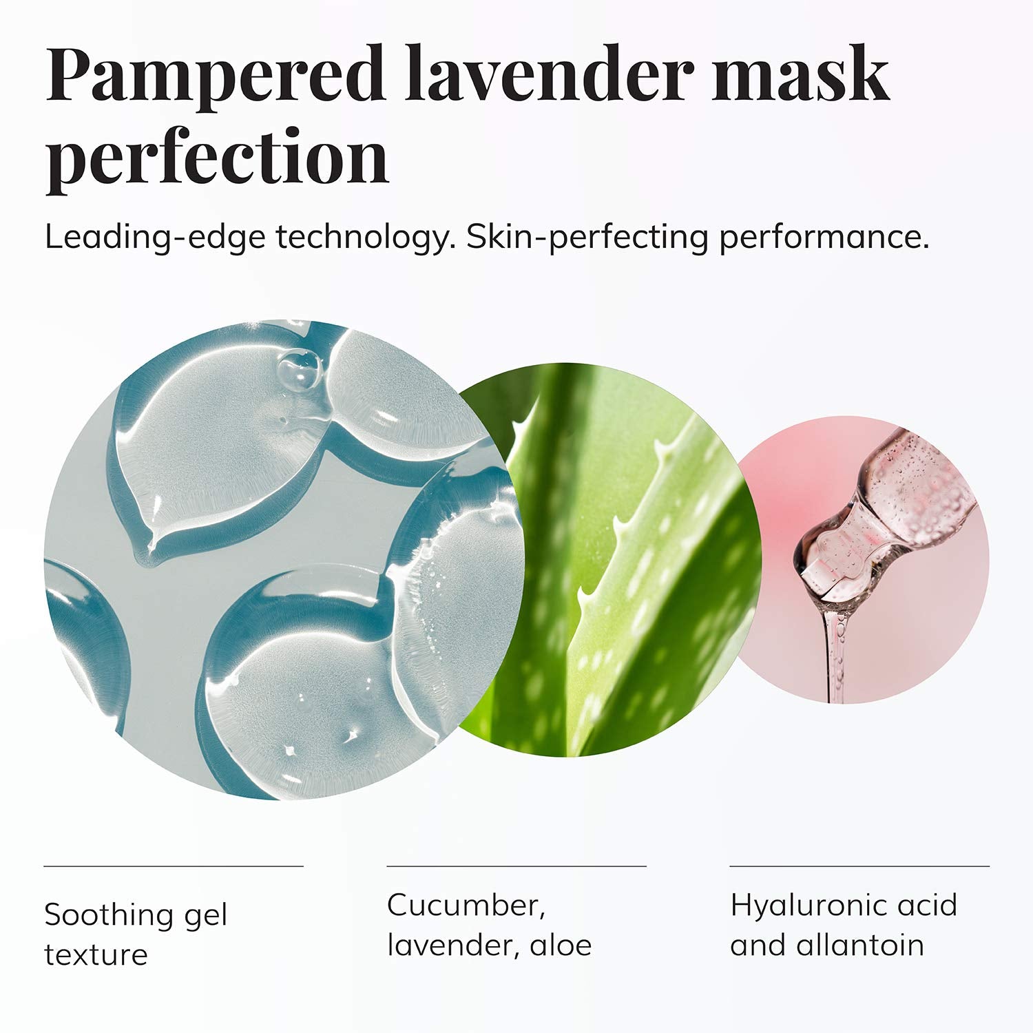 Le Mieux Lavender Floral Mask - Calming Gel Face Mask with Hyaluronic Acid & 7 Botanical Extracts, Soothing Facial Mask for All