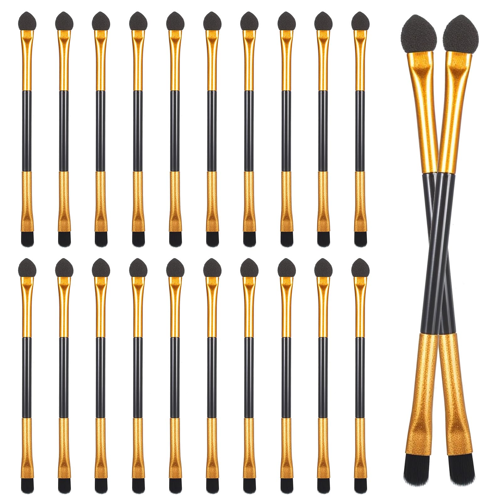 20 PCS Dual End Eyeshadow Smudge Brush Eyeshadow Sponge Concealer Brush