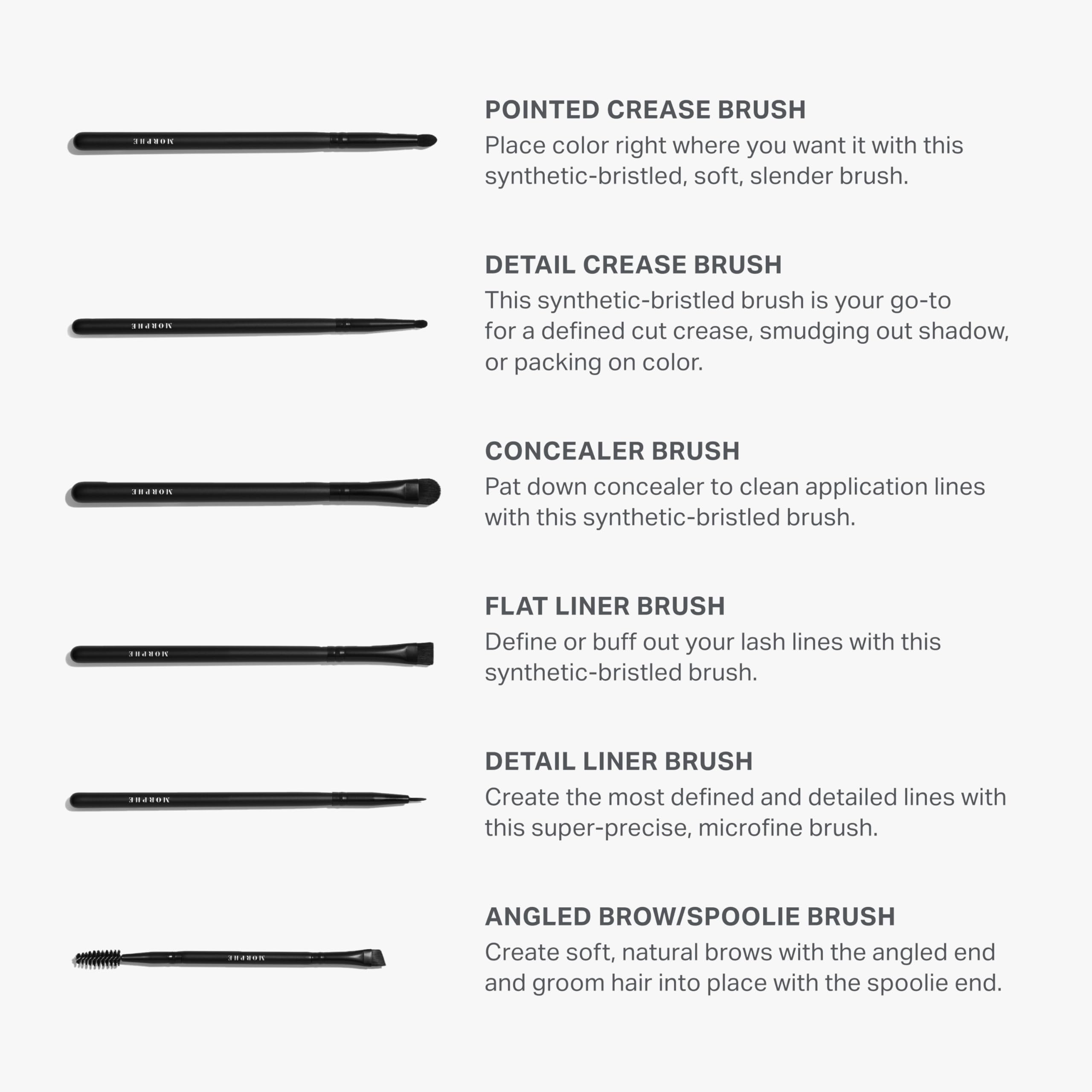 Morphe Eye Obsessed Makeup Brushes - 12 Piece Eyeshadow Brush Set - Lining, Blending & Angled Eyeshadow Brushes - Made with Natu