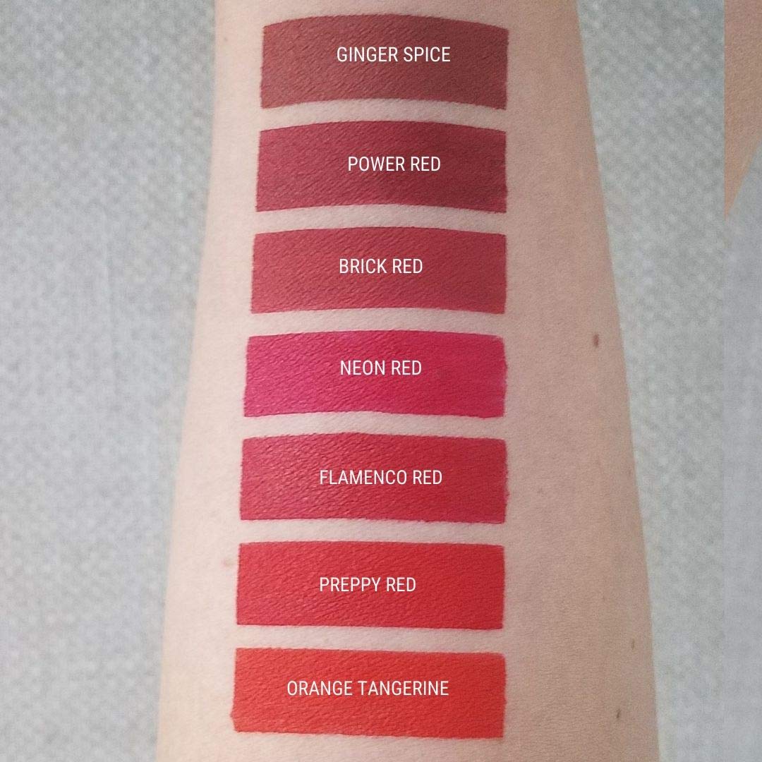 Aromi True Red Matte Liquid Lipstick, Retro Red Lip Color With Blue Undertones, Smudge Proof, Long Lasting, Vegan And Cruelty-Fr