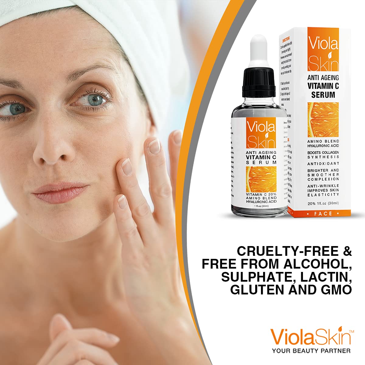 PREMIUM Vitamin c Serum For Face with Hyaluronic Acid Serum - Anti Ageing & Anti Wrinkle Serum - This Vegan Vitamin c Serum Will