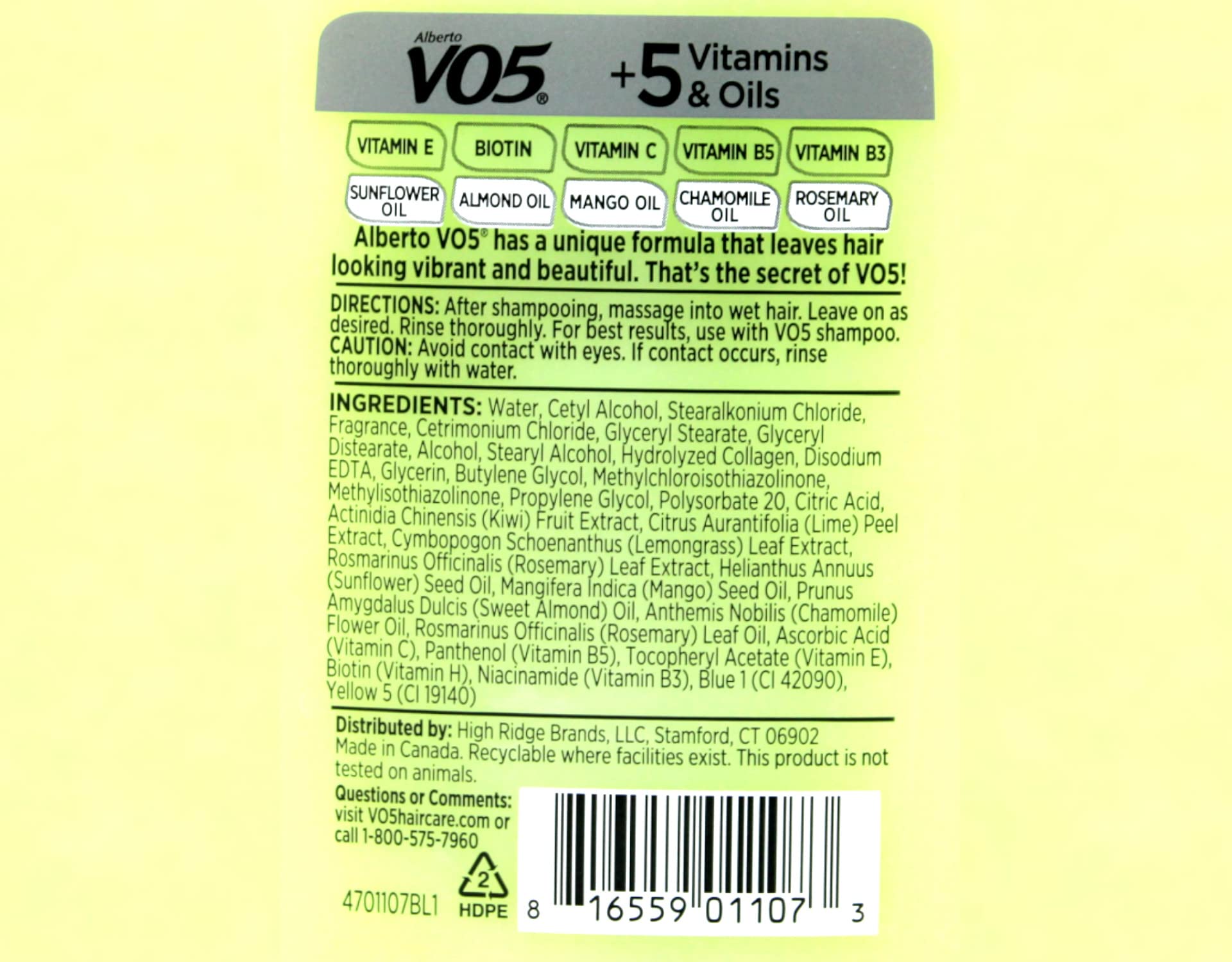 Herbal Escapes Kiwi Lime Squeeze Conditioner By Alberto Vo5, 15 Ounce