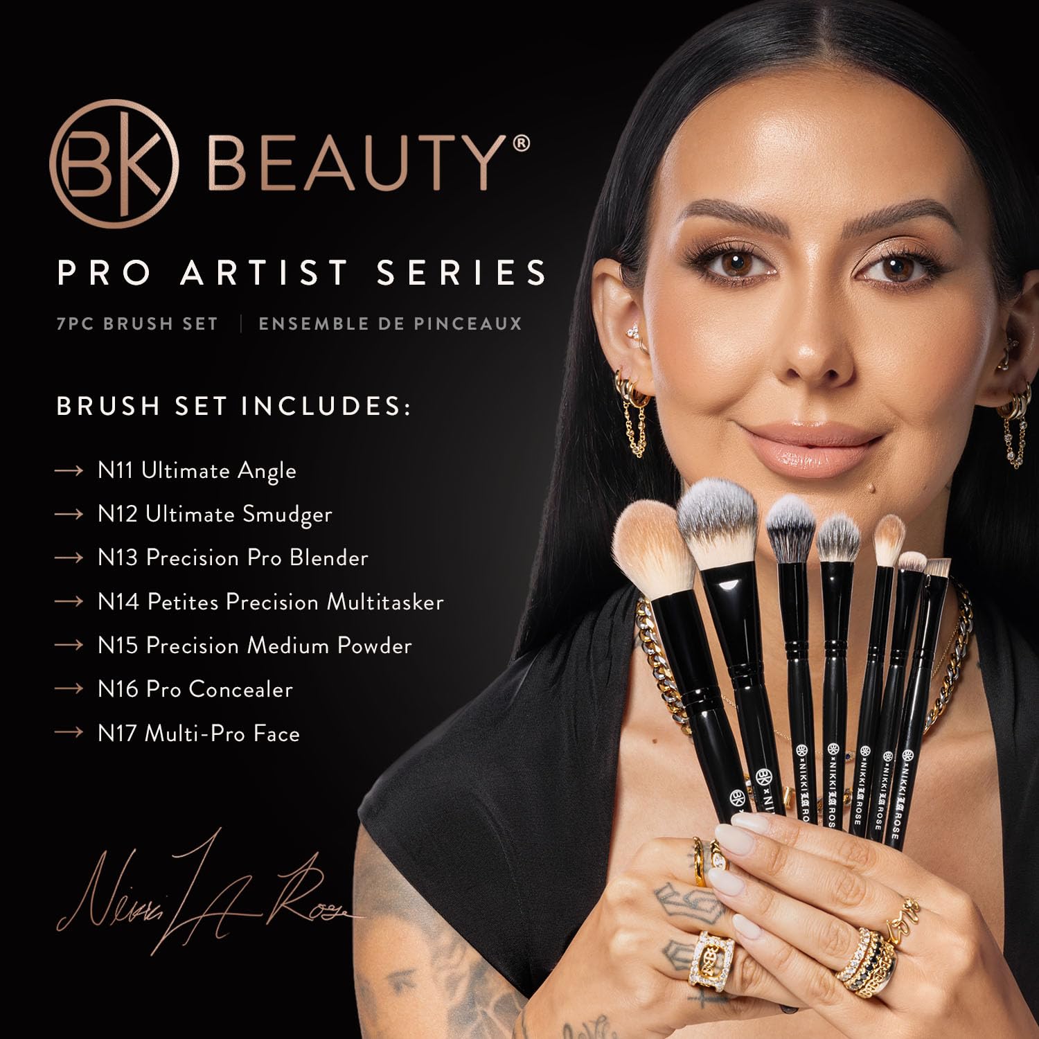 Bk Beauty - Nikki La Rose Pro Artist Makeup Brush Set (7Pc)
