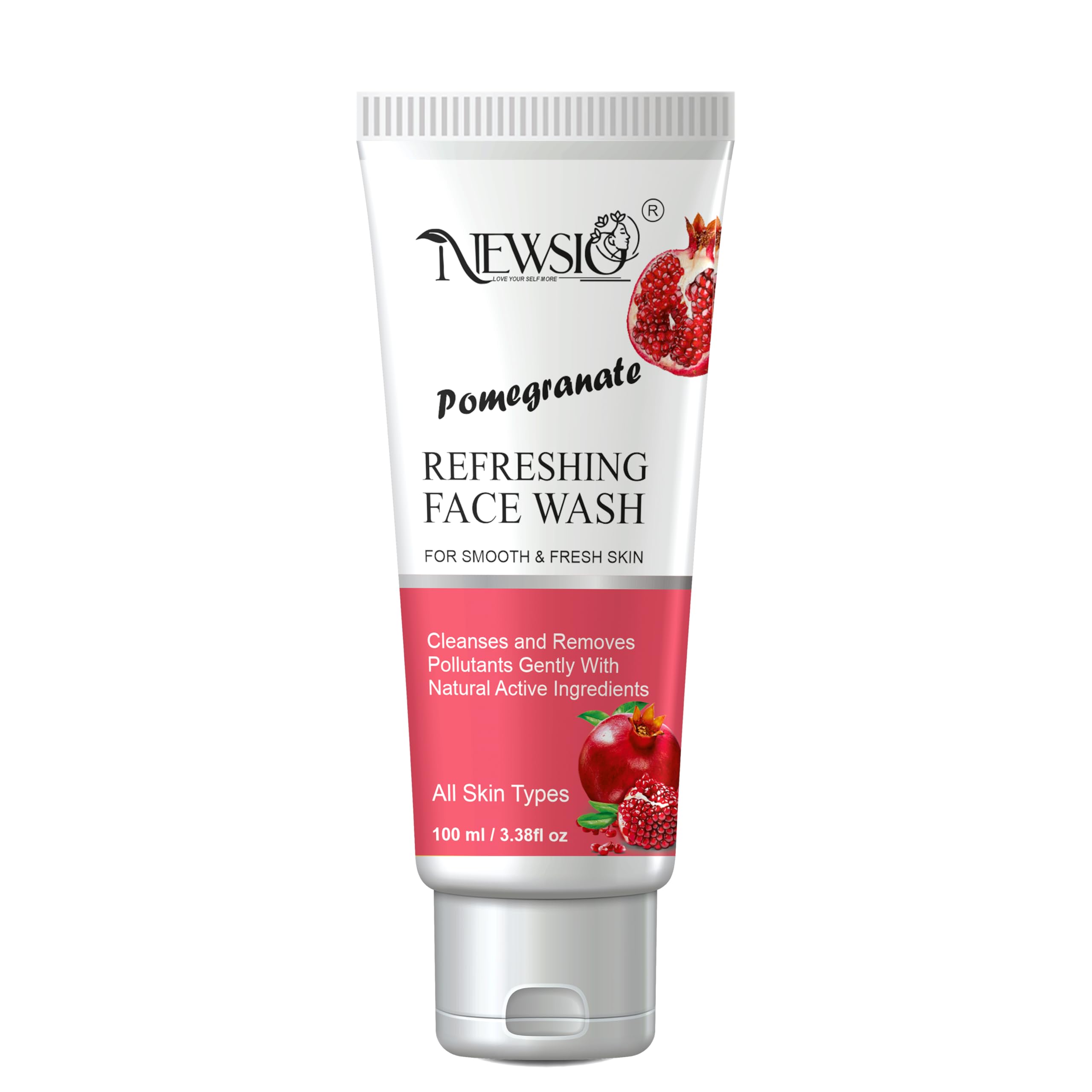 Newsio Pomegranate Refreshing Smooth And Healthy Looking Skin Deep Cleansing | For Oily & Dry Skin Face Wash (100 Ml)
