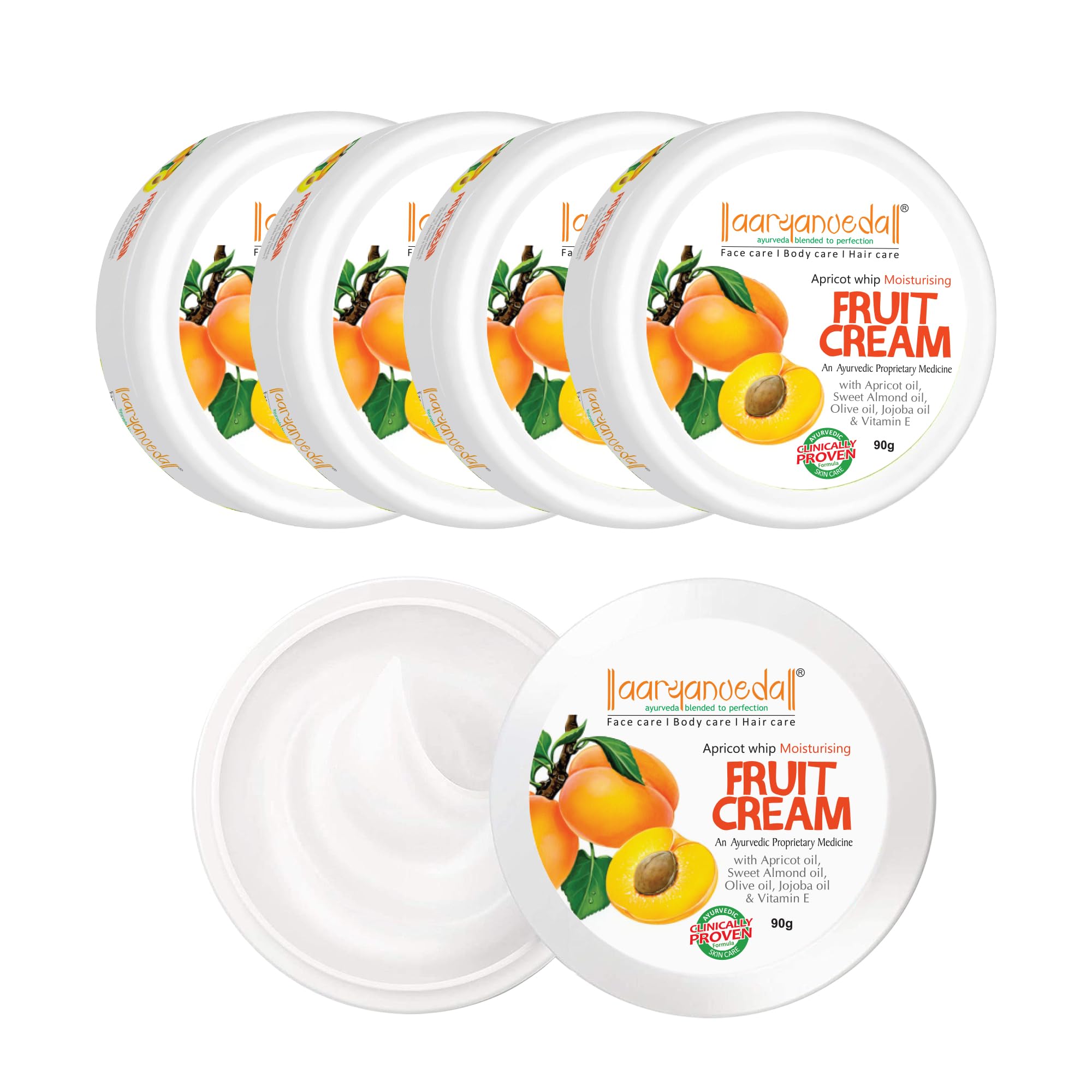Aryanveda Whip Moisturising Fruit Cream - Nourishing & Hydrating Face Cream For Soft, Glowing Skin - With Natural Apricot Extrac